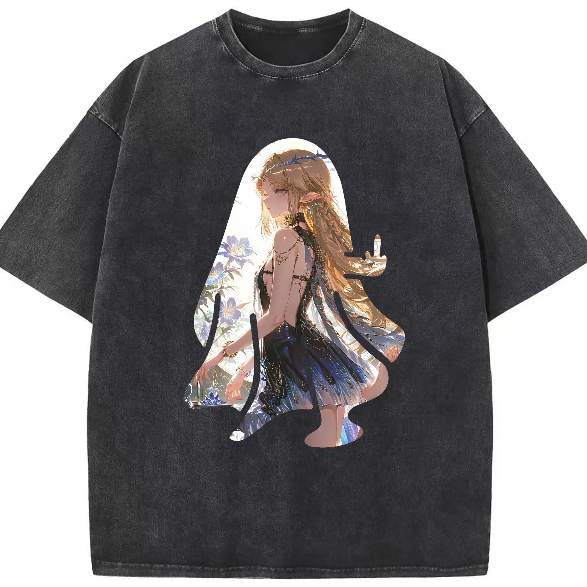 鳴潮 グッズ カルテジア - 綿100％ ヴィンテージ風 半袖Tシャツ ・ フロントプリント ・ 柔らか肌触り ・ 通気性 快適 ・ スポーツ カジュアル 外出用