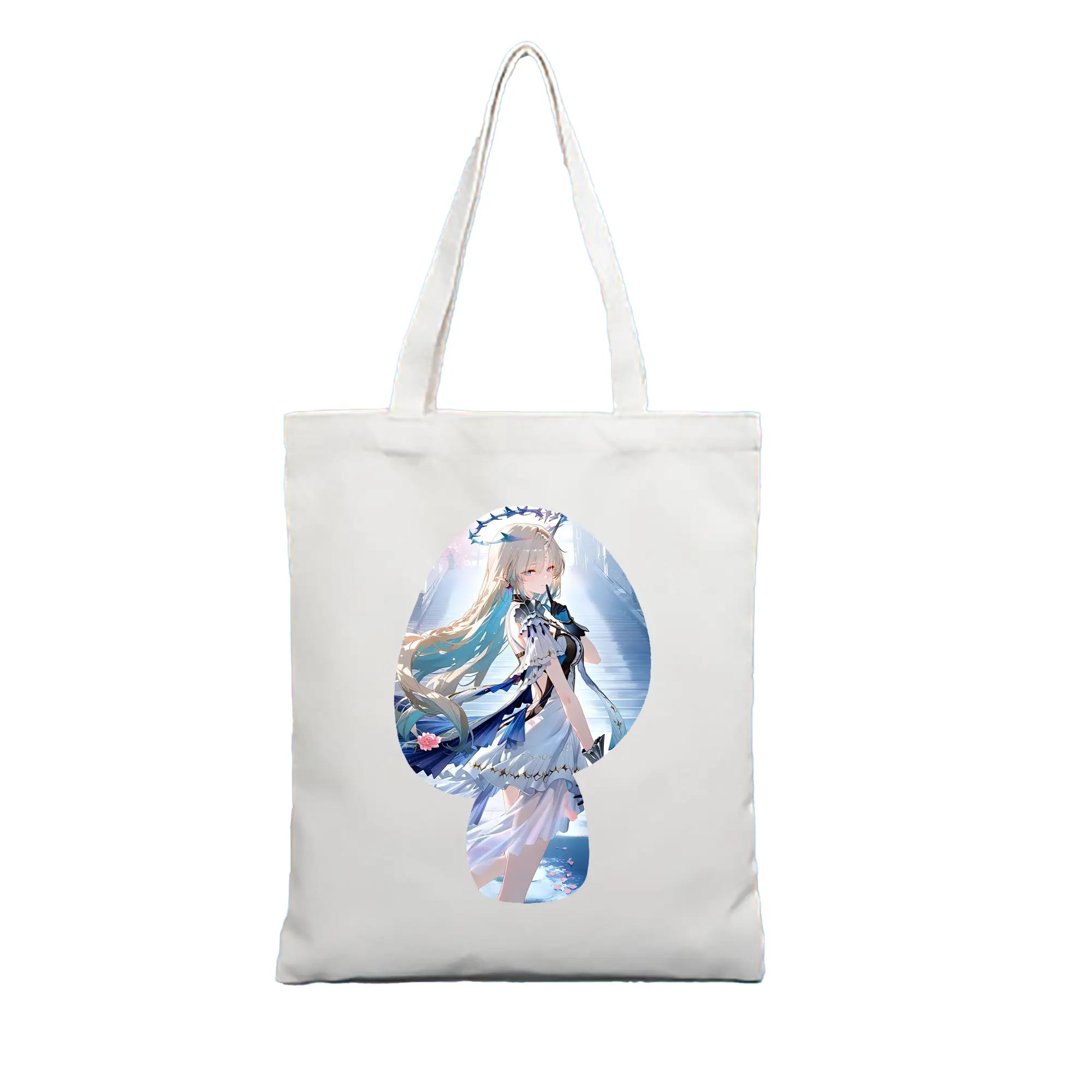 鳴潮 グッズ カルテジア - 縦型キャンバス手提げバッグ（トートバッグ） ・ キャンバス素材 ・ ショッピング用 ・ 軽量 丈夫 お手入れ簡単