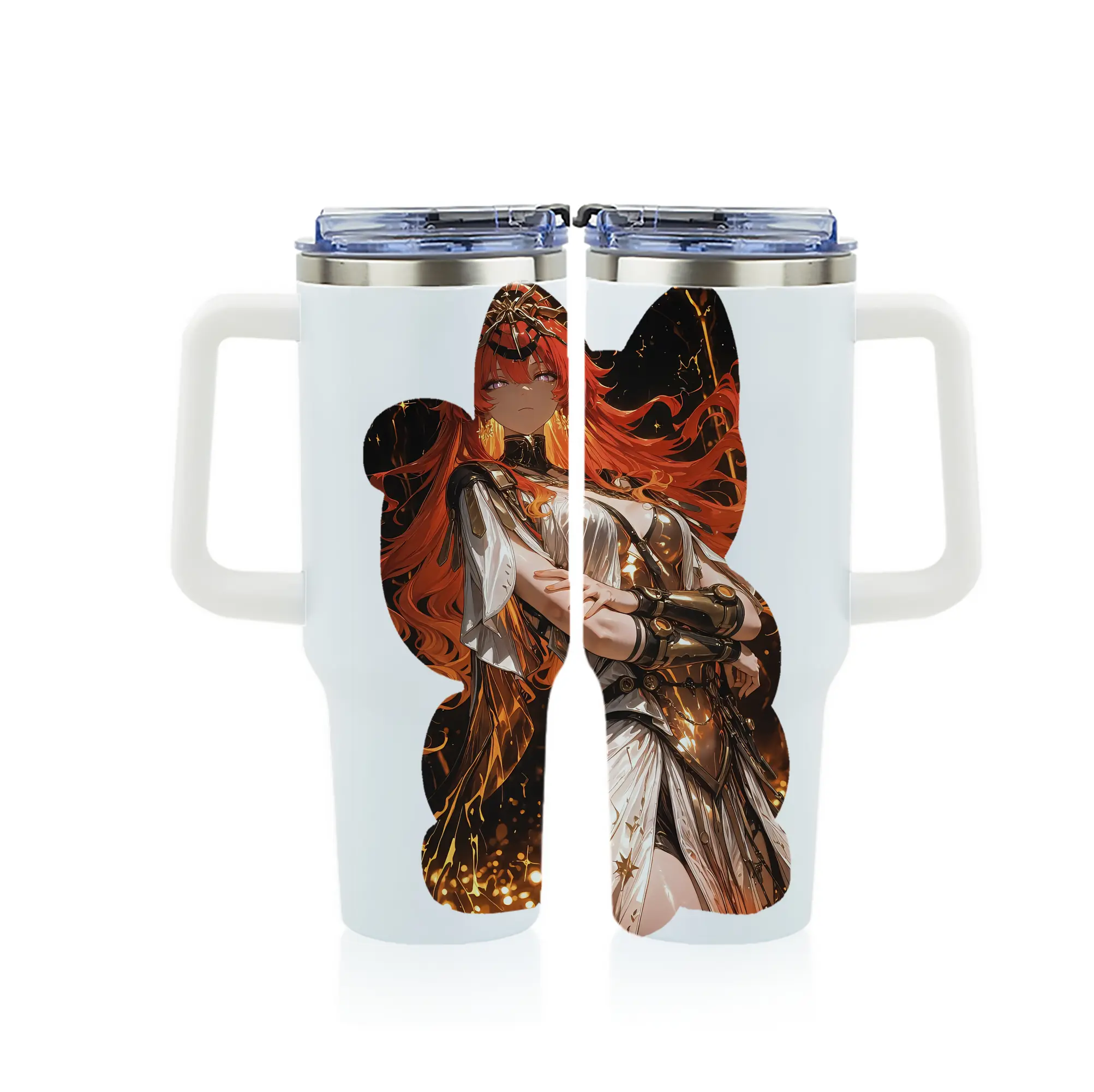 鳴潮 グッズ オーガスタ - 1200mL フルプリント車用タンブラー ・ 304ステンレス 内側 ・ 201ステンレス 外側 ・ 保温 保冷 ・ 通勤 ドライブ アウトドア用