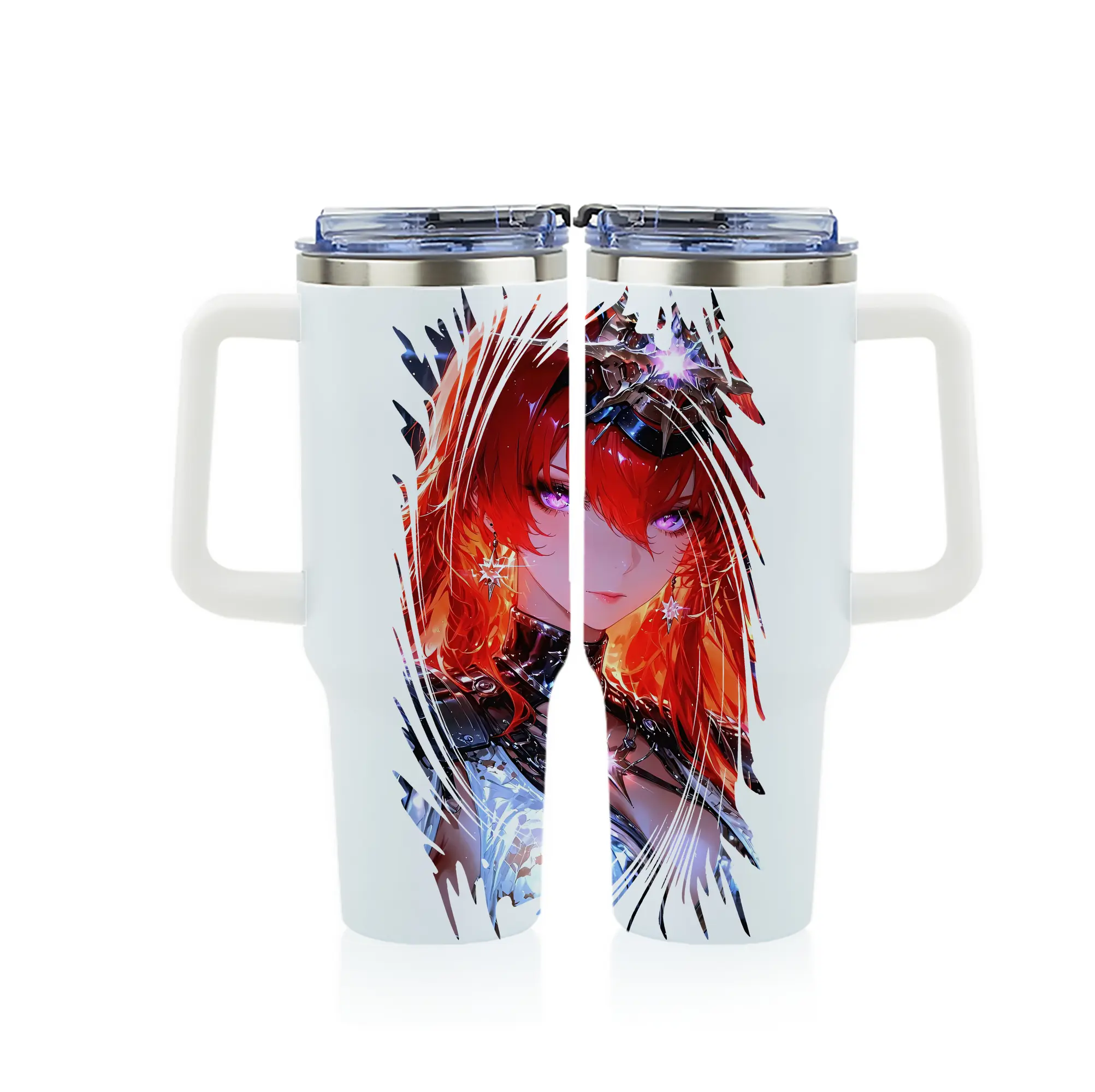 鳴潮 グッズ オーガスタ - 1200mL フルプリント車用タンブラー ・ 304ステンレス 内側 ・ 201ステンレス 外側 ・ 保温 保冷 ・ 通勤 ドライブ アウトドア用