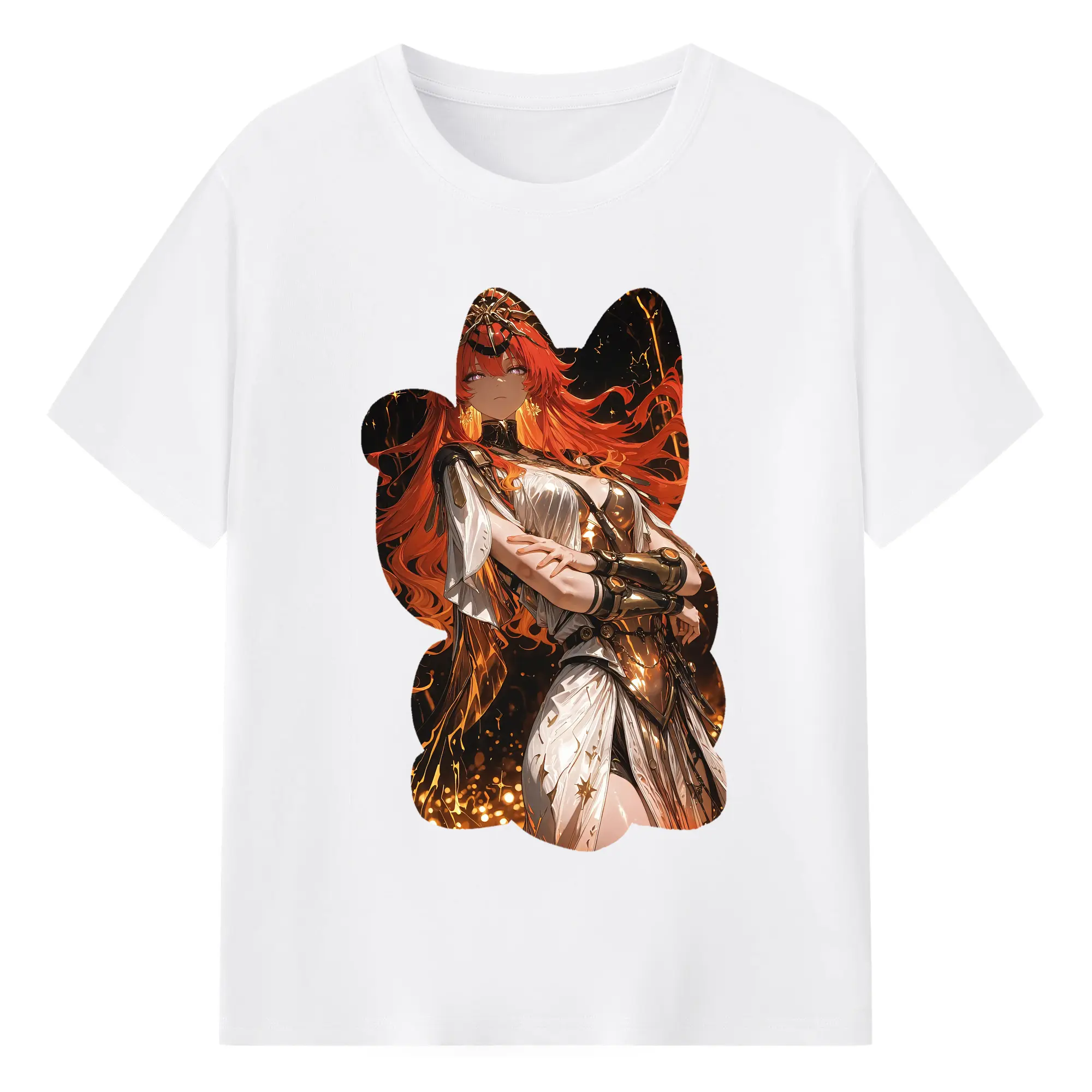 鳴潮 グッズ オーガスタ - 綿100％ 半袖Tシャツ ・ フロントプリント ・ 快適 通気性 ・ 日常使い 散歩 スポーツ用