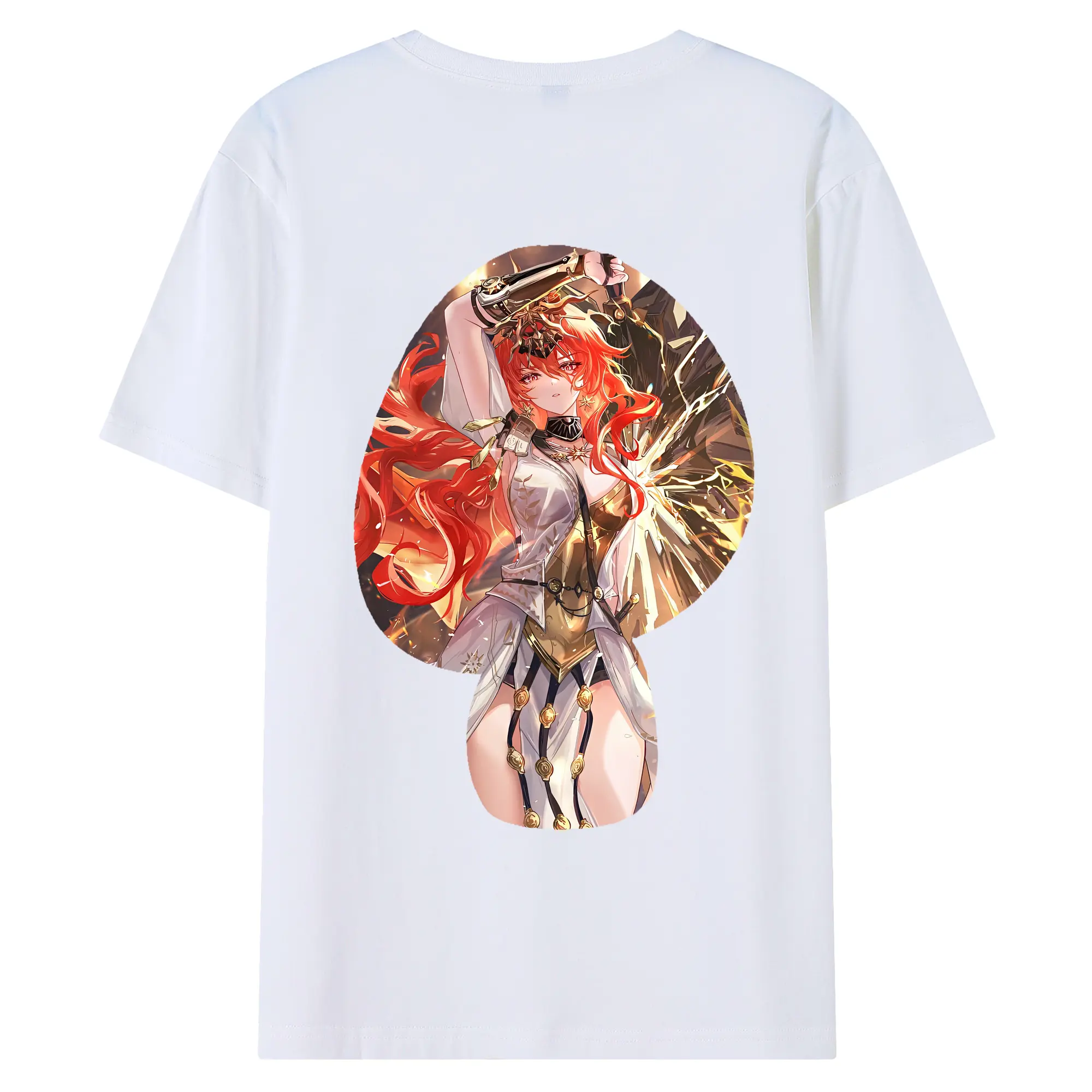 鳴潮 グッズ オーガスタ - 綿100％ 半袖Tシャツ ・ バックプリント ・ 快適 通気性 ・ 日常使い 散歩 スポーツ用