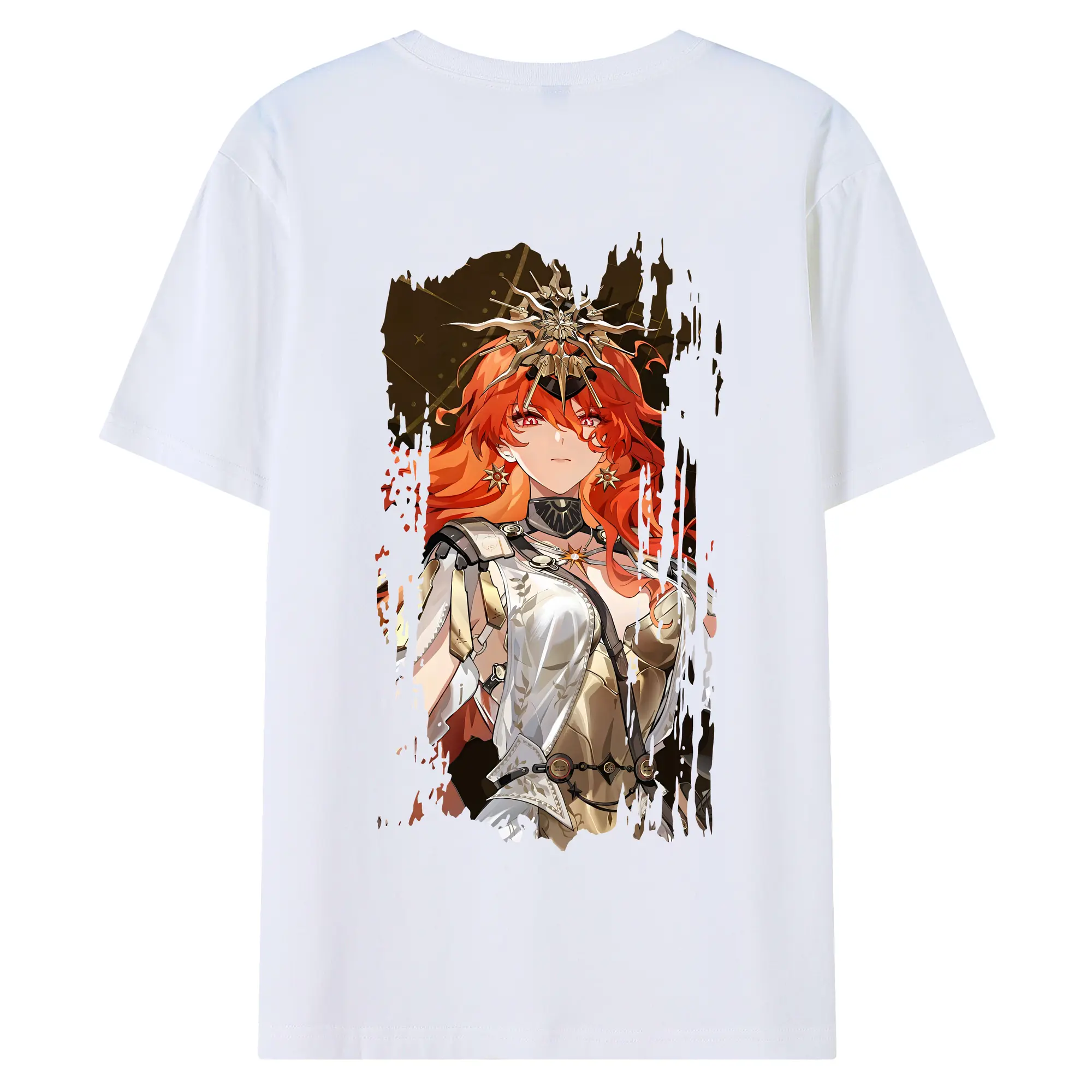 鳴潮 グッズ オーガスタ - 綿100％ 半袖Tシャツ ・ バックプリント ・ 快適 通気性 ・ 日常使い 散歩 スポーツ用