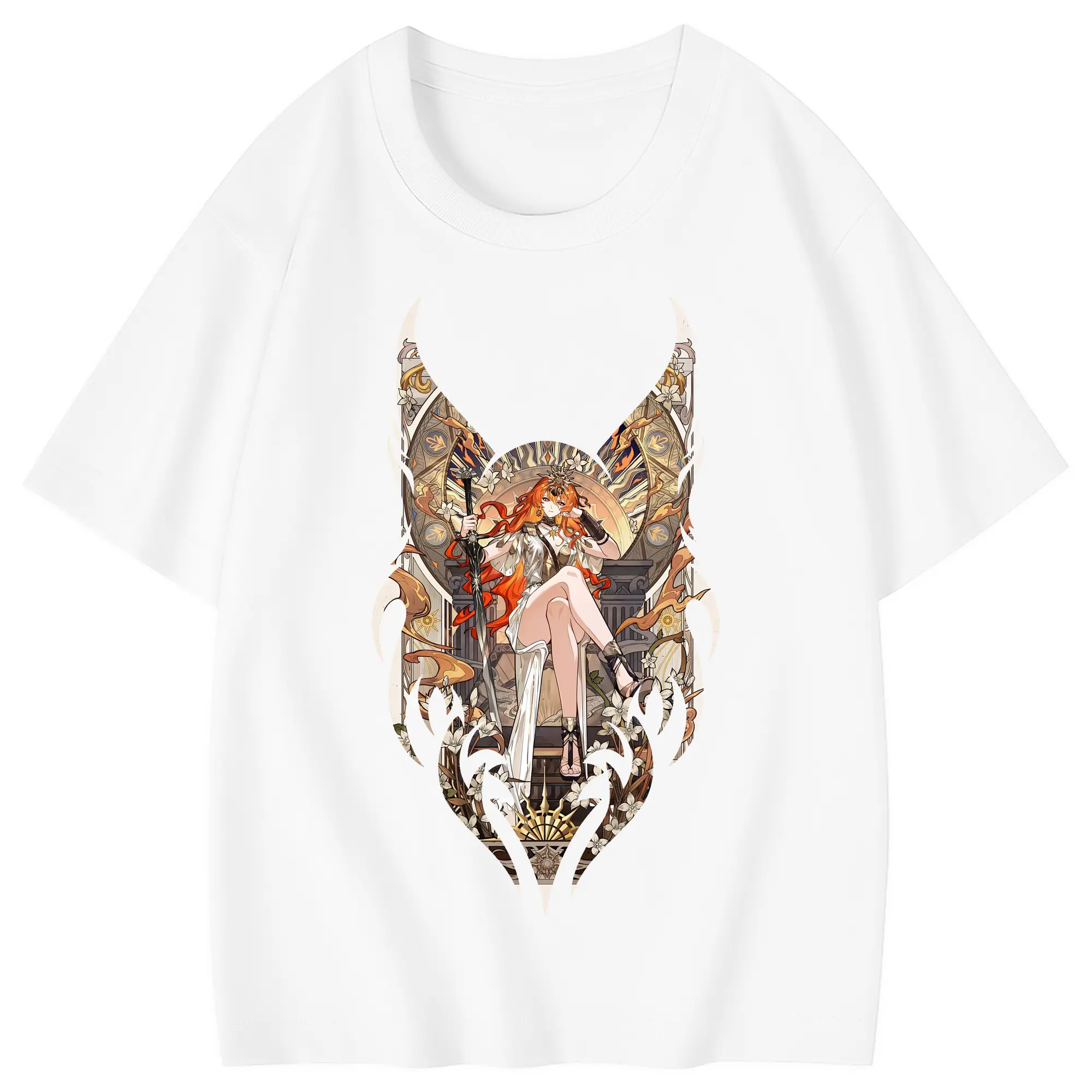 鳴潮 グッズ オーガスタ - 綿100％ キッズTシャツ ・ フロントプリント ・ 快適 通気性 ・ スポーツ カジュアル 散歩用