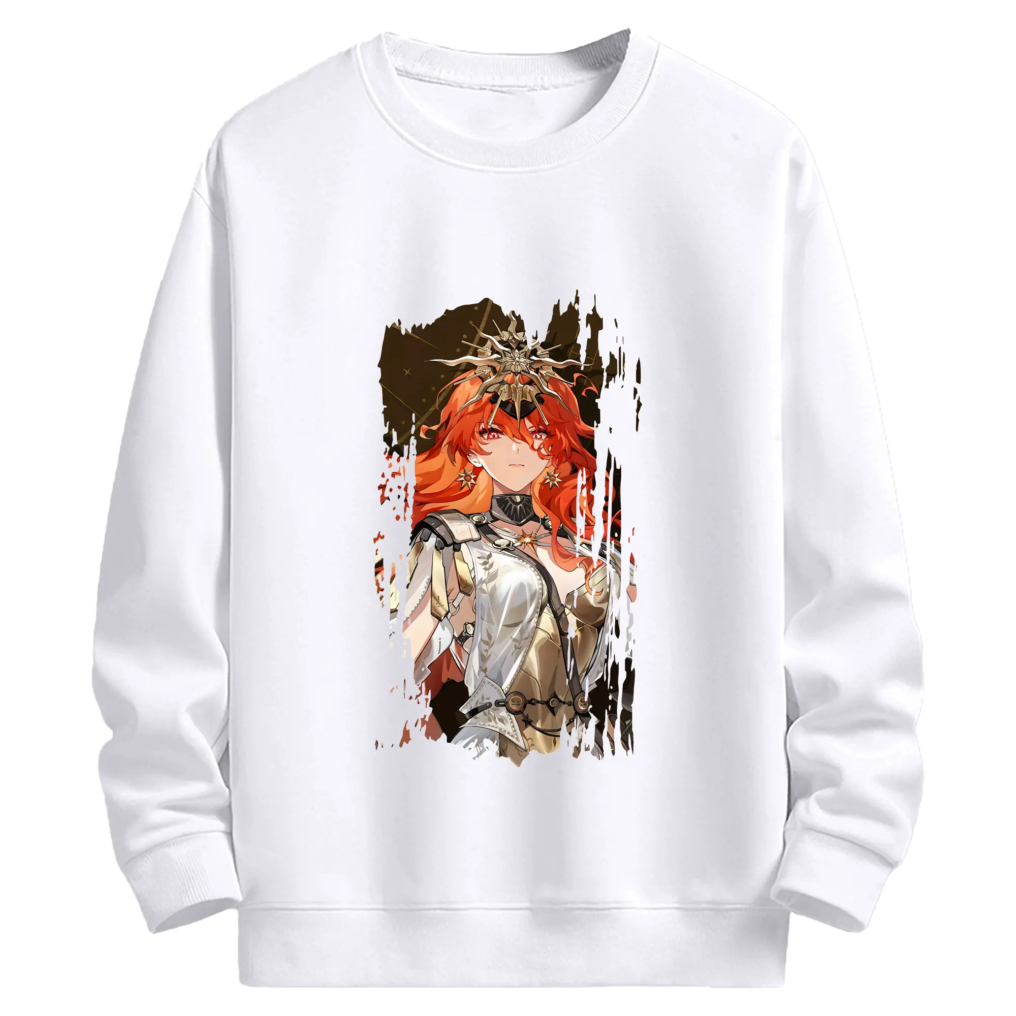 鳴潮 グッズ オーガスタ - 高品質 クルーネック スウェット ・ コットン59％ ポリエステル41％ ・ ユニセックス 長袖 トレーナー ・ カジュアル デイリー スポーツ 散歩用