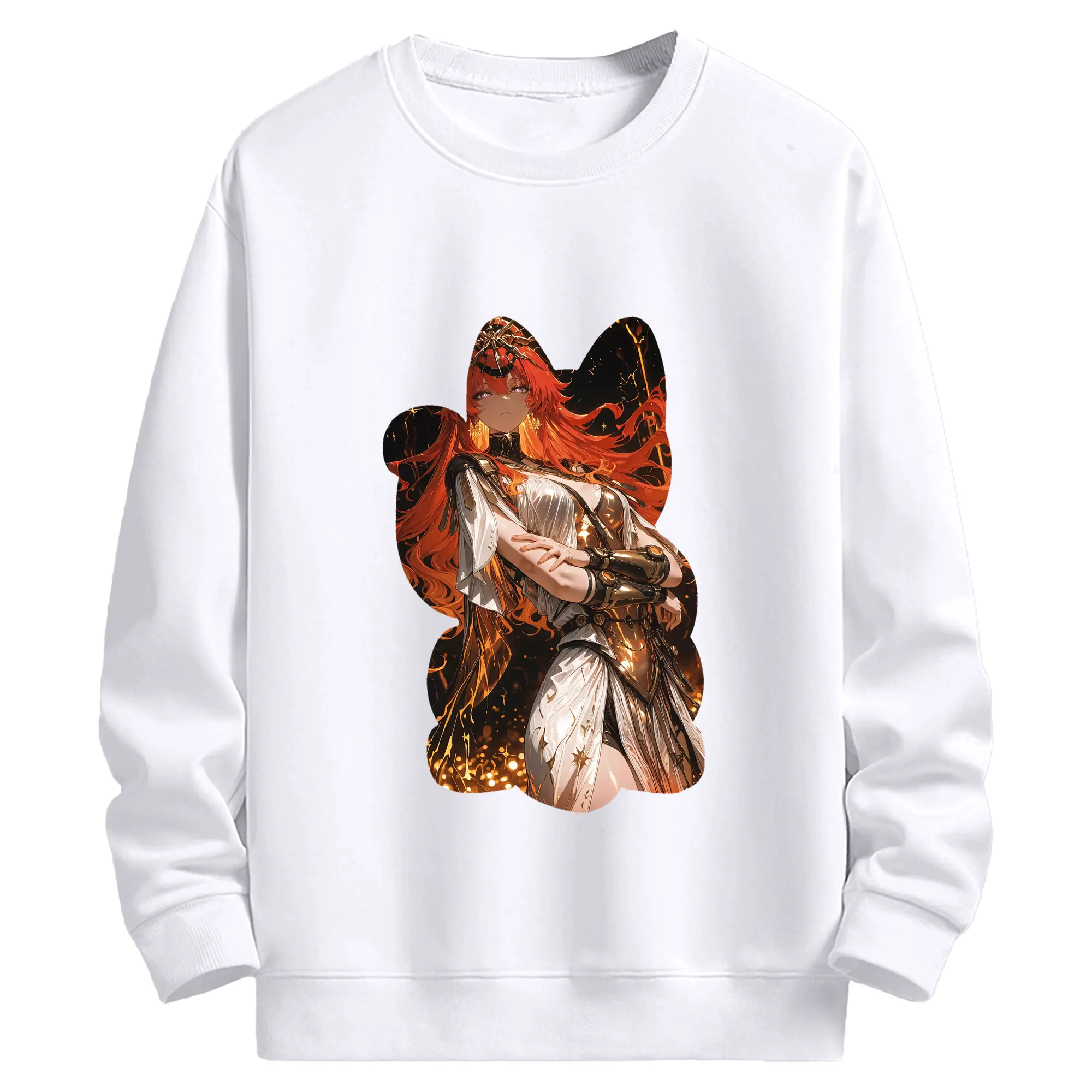 鳴潮 グッズ オーガスタ - 高品質 クルーネック スウェット ・ コットン59％ ポリエステル41％ ・ ユニセックス 長袖 トレーナー ・ カジュアル デイリー スポーツ 散歩用