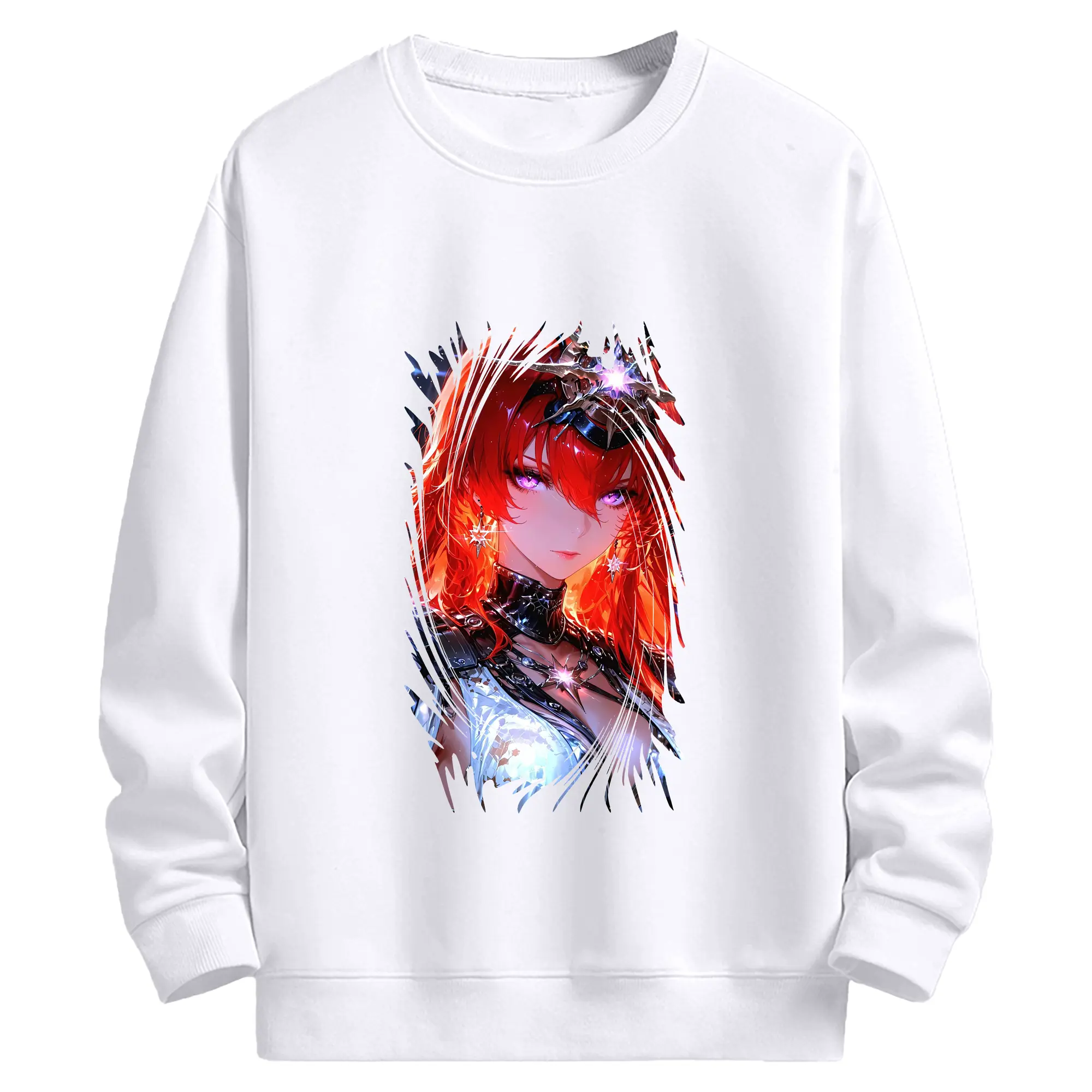 鳴潮 グッズ オーガスタ - 高品質 クルーネック スウェット ・ コットン59％ ポリエステル41％ ・ ユニセックス 長袖 トレーナー ・ カジュアル デイリー スポーツ 散歩用