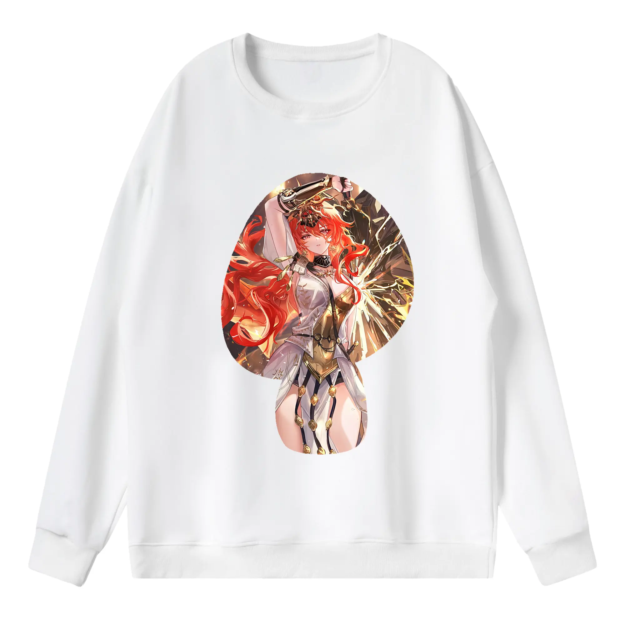 鳴潮 グッズ オーガスタ - 薄手 クルーネック スウェット 裏毛260g · ポリエステル 春秋向け カジュアル 男女兼用 · トレーナー デイリー スポーツ 散歩に最適