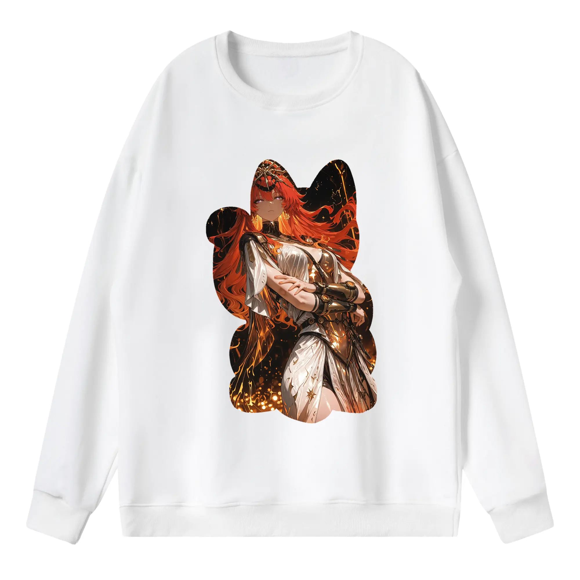 鳴潮 グッズ オーガスタ - 薄手 クルーネック スウェット 裏毛260g · ポリエステル 春秋向け カジュアル 男女兼用 · トレーナー デイリー スポーツ 散歩に最適