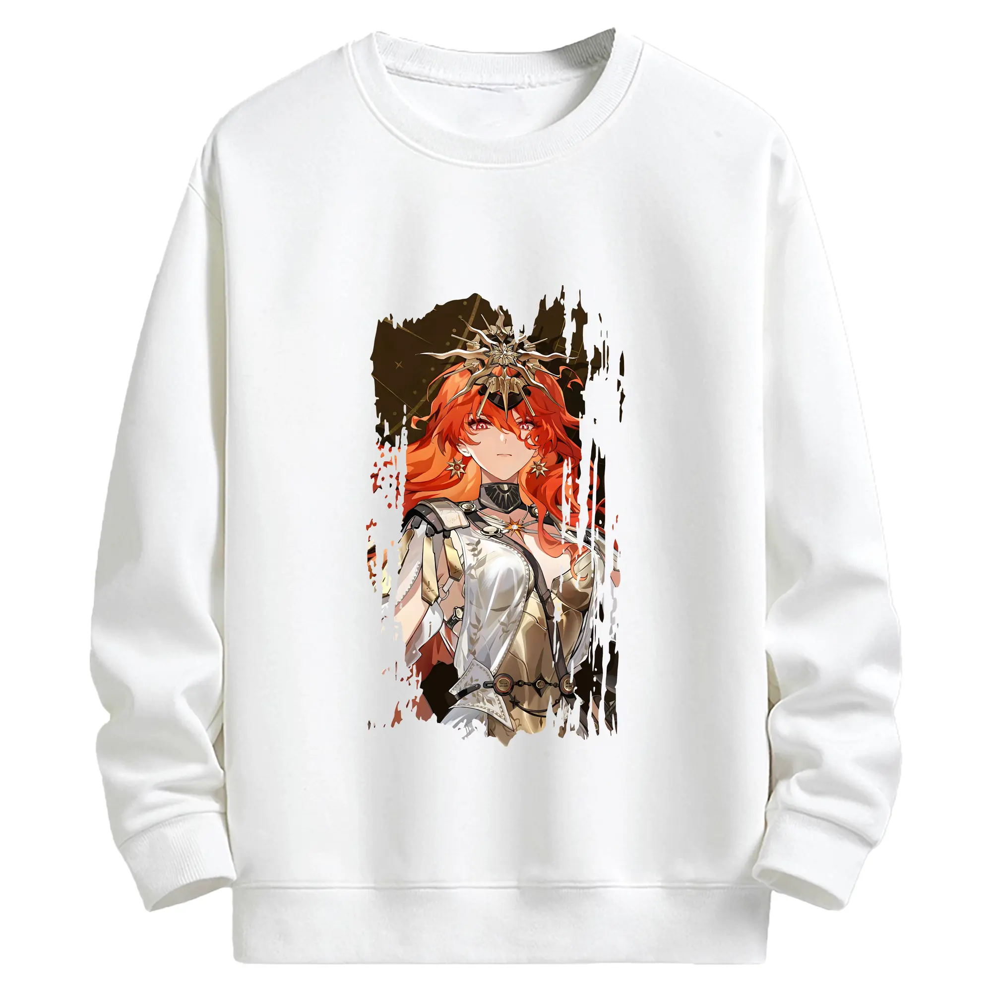 鳴潮 グッズ オーガスタ - キッズ クルーネックスウェットシャツ ・ フロントプリント ・ 綿80％ ポリエステル20％ ・ 快適 通学 スポーツ 日常使い お散歩用