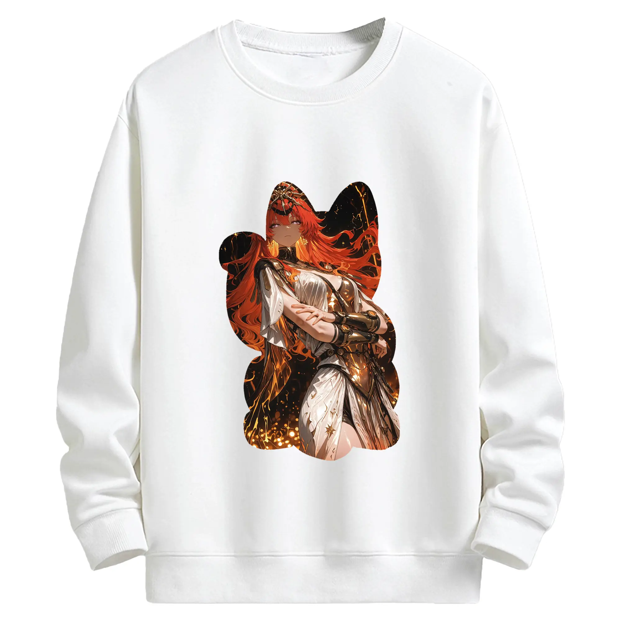 鳴潮 グッズ オーガスタ - キッズ クルーネックスウェットシャツ ・ フロントプリント ・ 綿80％ ポリエステル20％ ・ 快適 通学 スポーツ 日常使い お散歩用