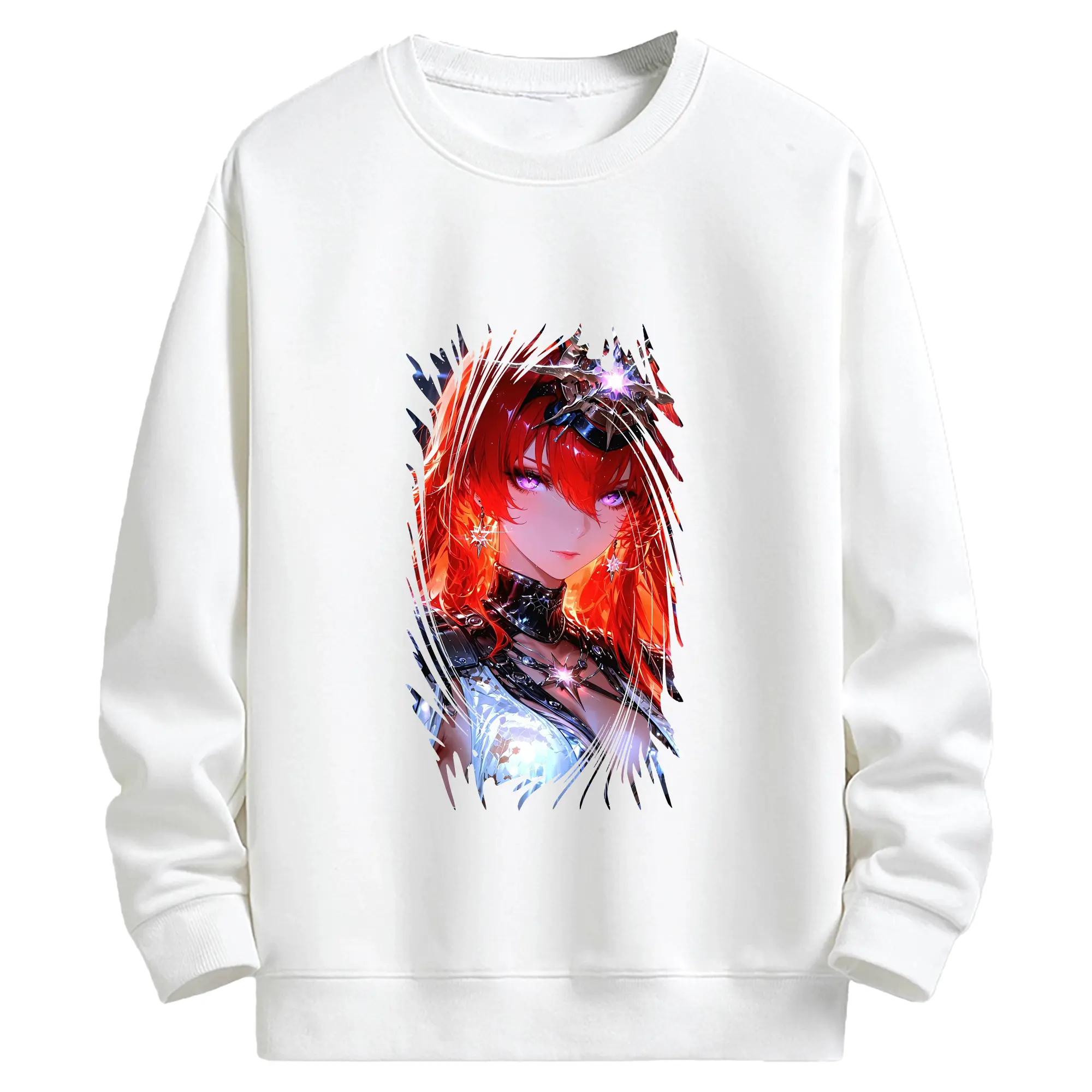 鳴潮 グッズ オーガスタ - キッズ クルーネックスウェットシャツ ・ フロントプリント ・ 綿80％ ポリエステル20％ ・ 快適 通学 スポーツ 日常使い お散歩用