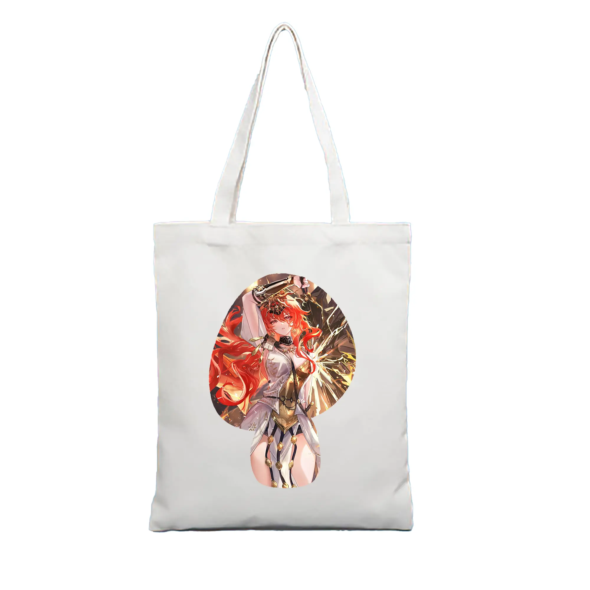 鳴潮 グッズ オーガスタ - 縦型キャンバス手提げバッグ（トートバッグ） ・ キャンバス素材 ・ ショッピング用 ・ 軽量 丈夫 お手入れ簡単