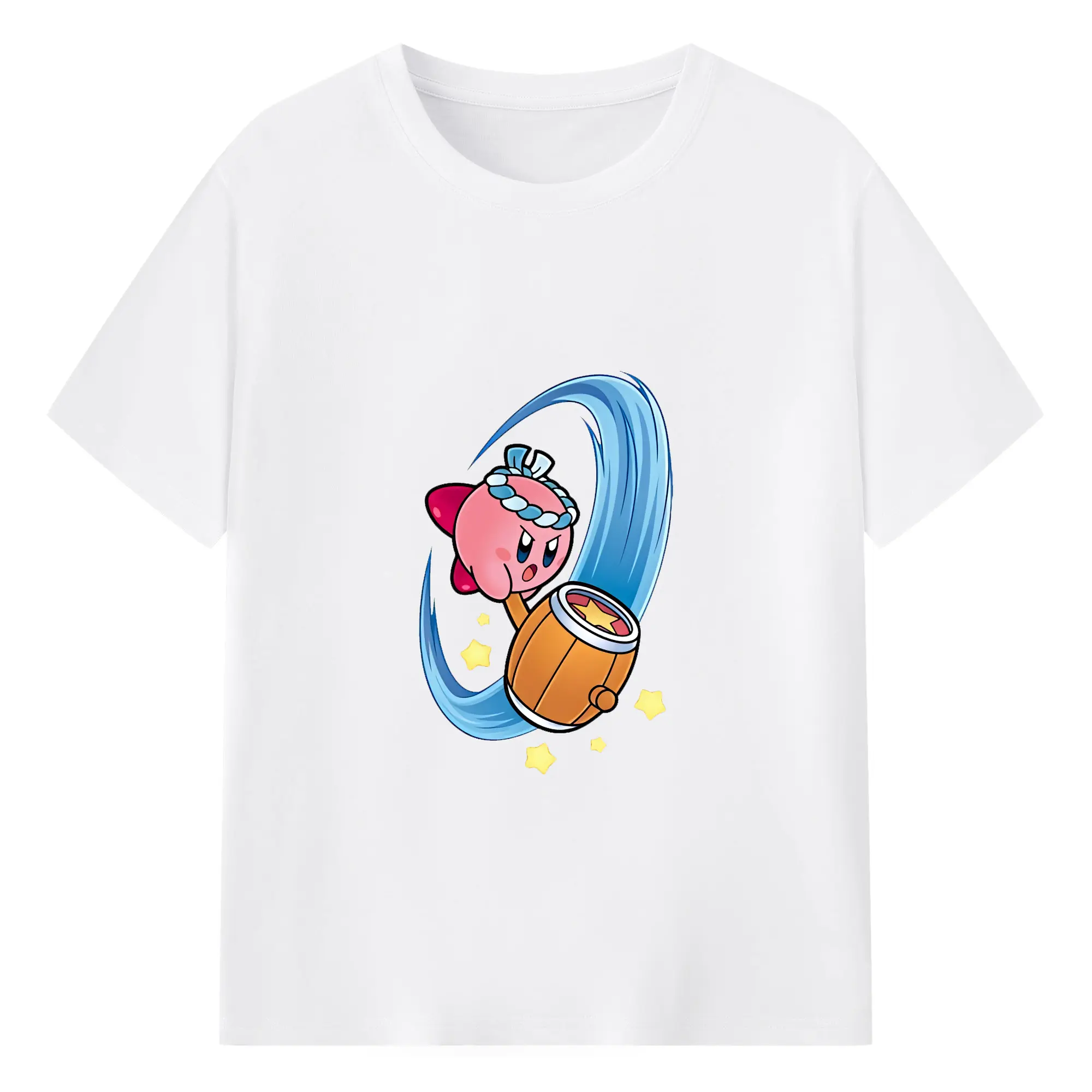 星のカービィ グッズ カービィ - 綿100％ 半袖Tシャツ ・ フロントプリント ・ 快適 通気性 ・ 日常使い 散歩 スポーツ用