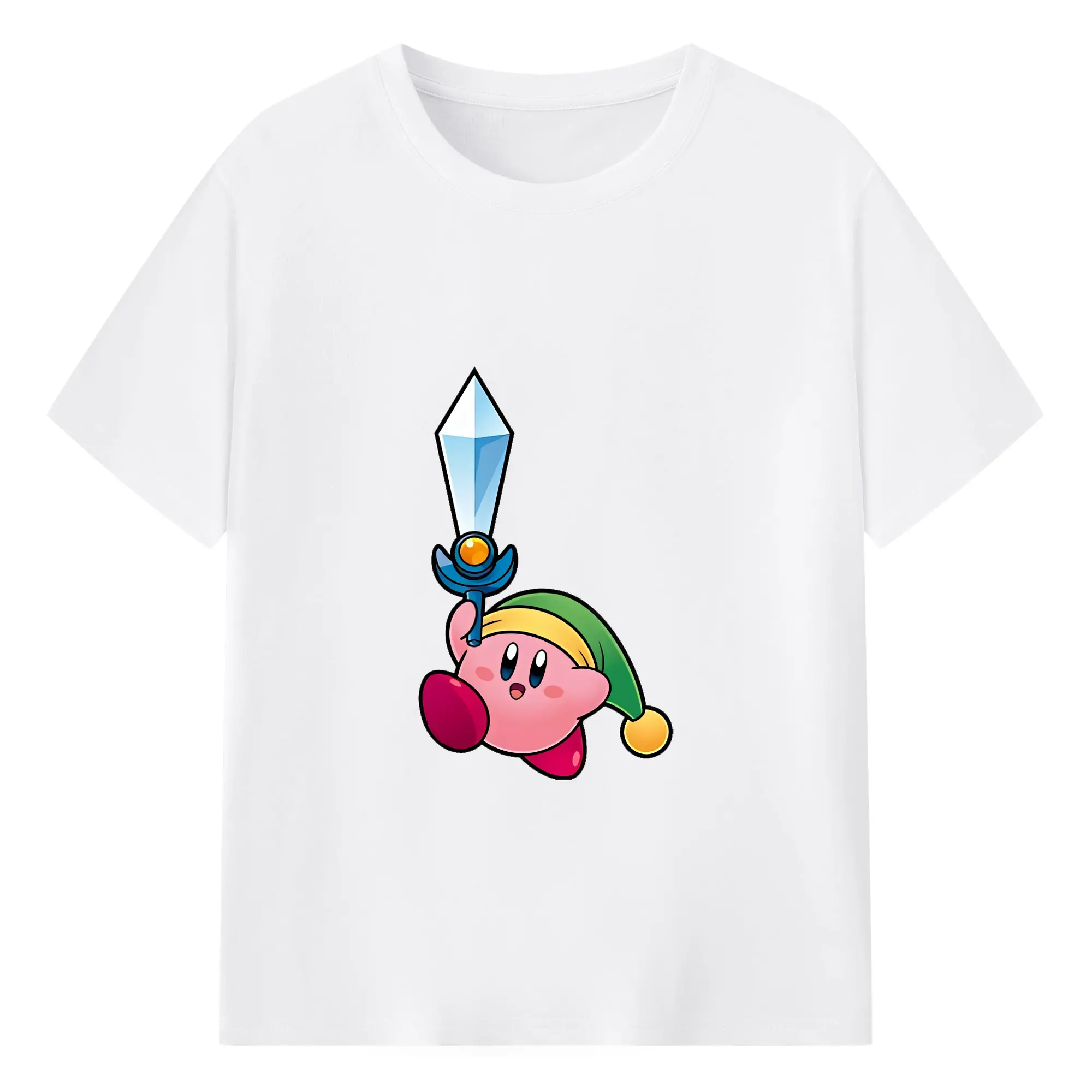 星のカービィ グッズ カービィ - 綿100％ 半袖Tシャツ ・ フロントプリント ・ 快適 通気性 ・ 日常使い 散歩 スポーツ用