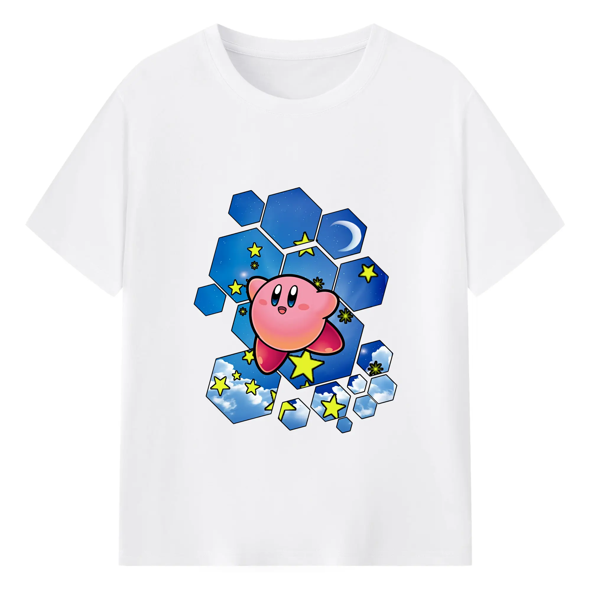 星のカービィ グッズ カービィ - 綿100％ 半袖Tシャツ ・ フロントプリント ・ 快適 通気性 ・ 日常使い 散歩 スポーツ用