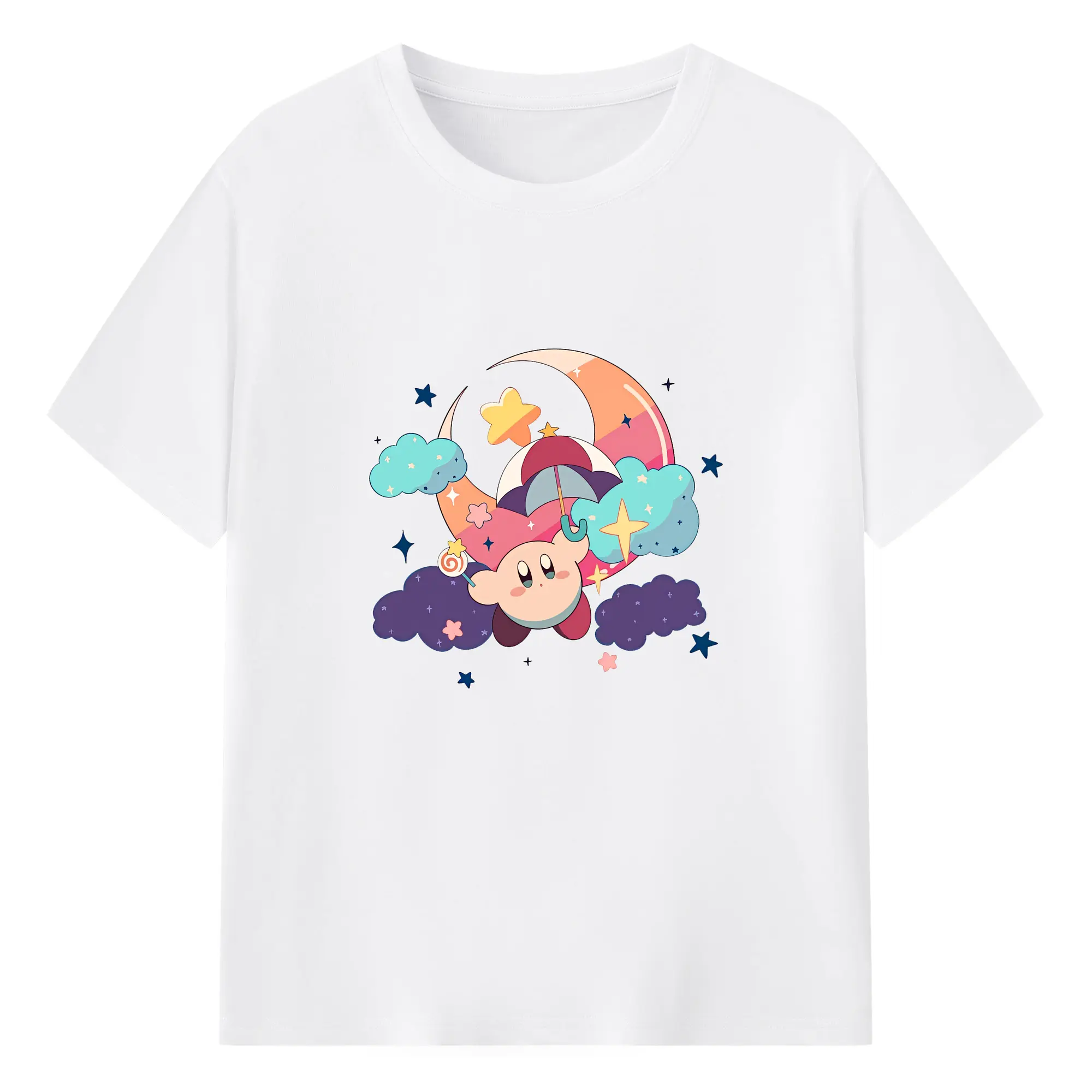 星のカービィ グッズ カービィ - 綿100％ 半袖Tシャツ ・ フロントプリント ・ 快適 通気性 ・ 日常使い 散歩 スポーツ用