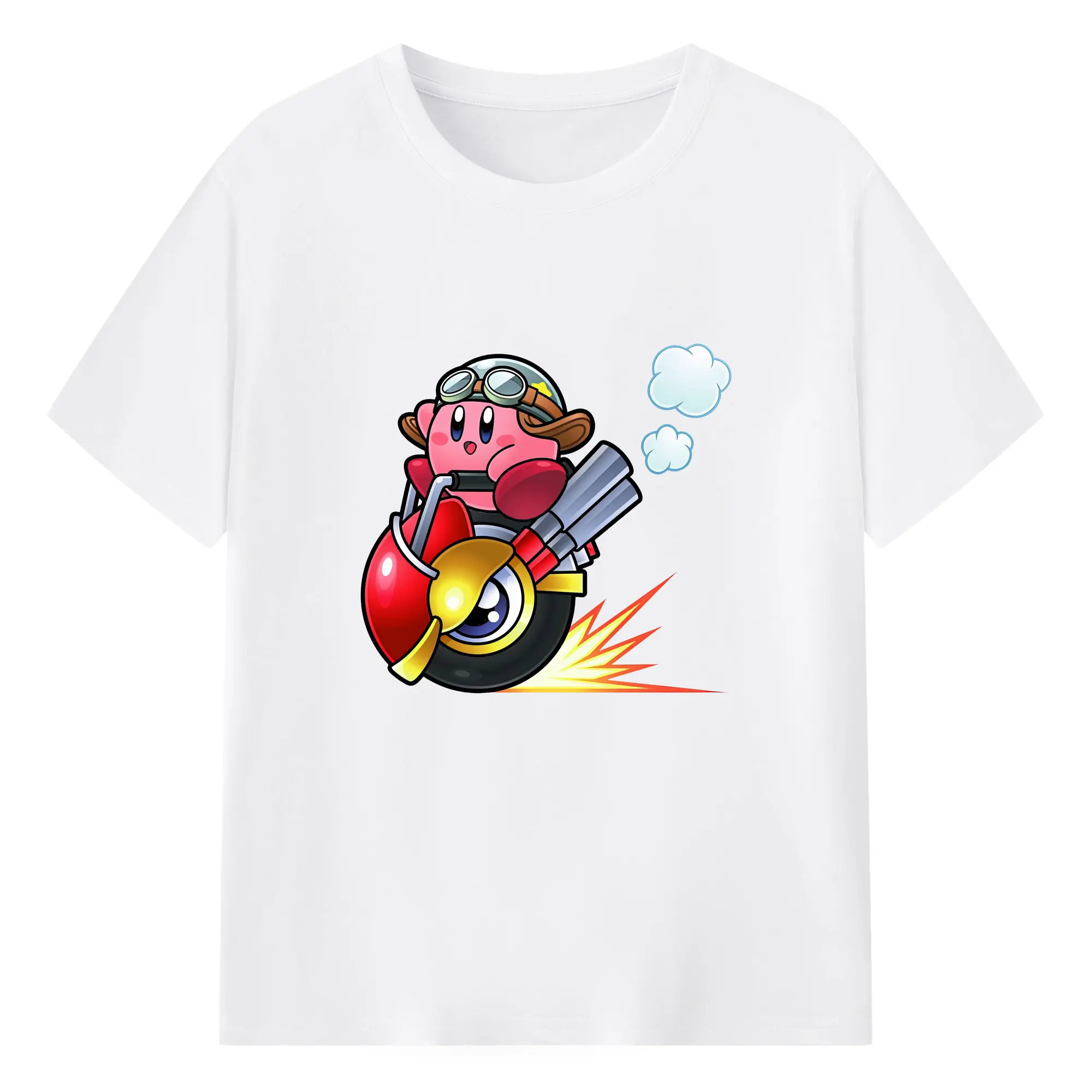 星のカービィ グッズ カービィ - 綿100％ 半袖Tシャツ ・ フロントプリント ・ 快適 通気性 ・ 日常使い 散歩 スポーツ用