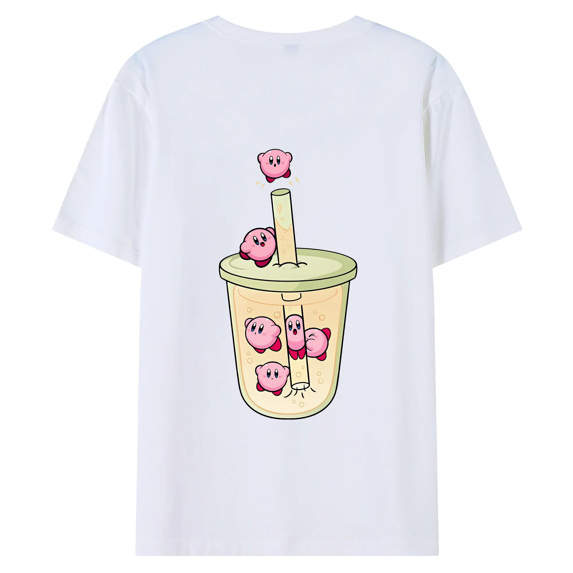 星のカービィ グッズ カービィ - 綿100％ 半袖Tシャツ ・ バックプリント ・ 快適 通気性 ・ 日常使い 散歩 スポーツ用