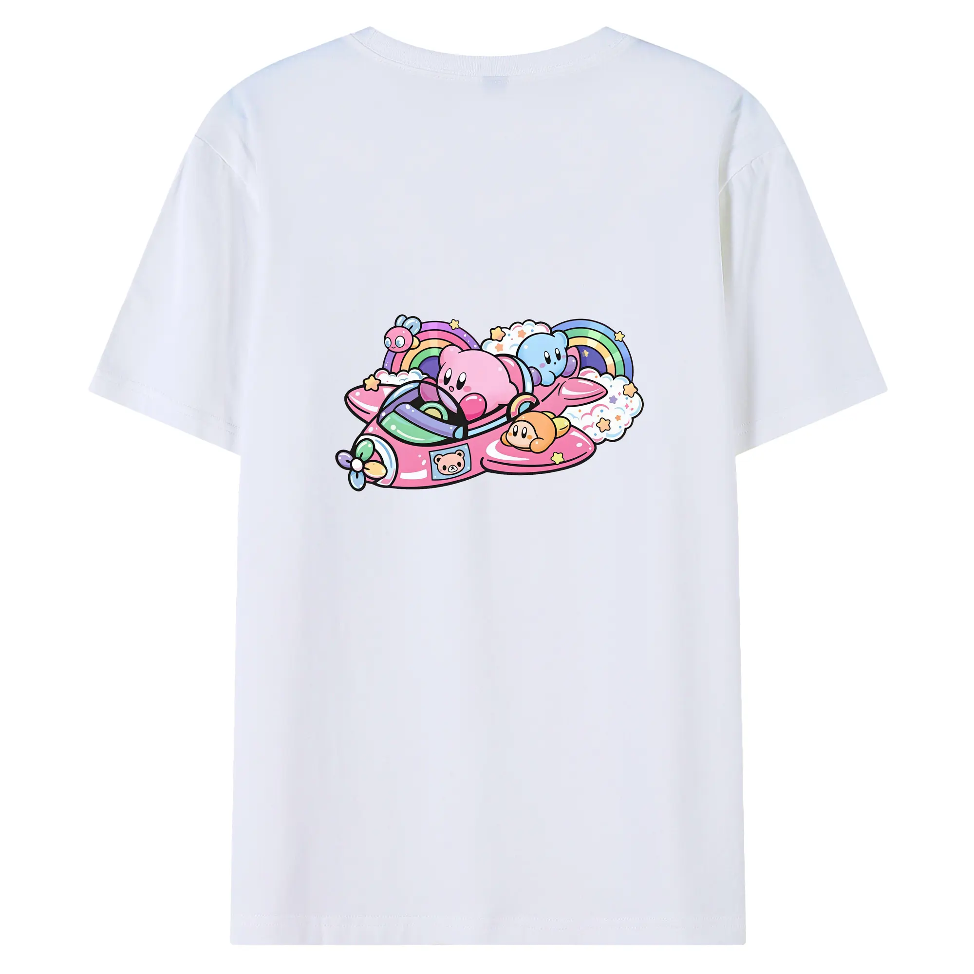 星のカービィ グッズ カービィ - 綿100％ 半袖Tシャツ ・ バックプリント ・ 快適 通気性 ・ 日常使い 散歩 スポーツ用