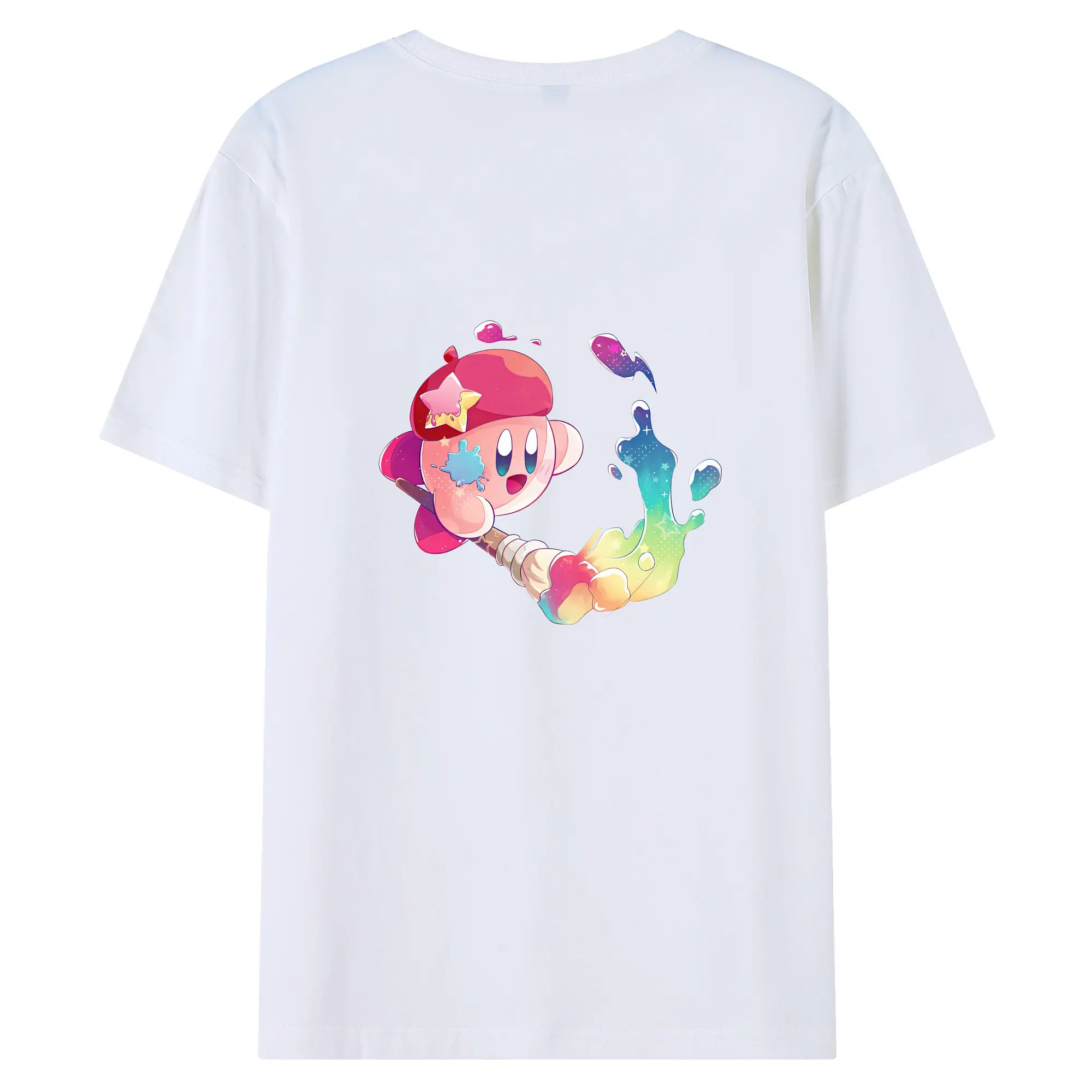 星のカービィ グッズ カービィ - 綿100％ 半袖Tシャツ ・ バックプリント ・ 快適 通気性 ・ 日常使い 散歩 スポーツ用