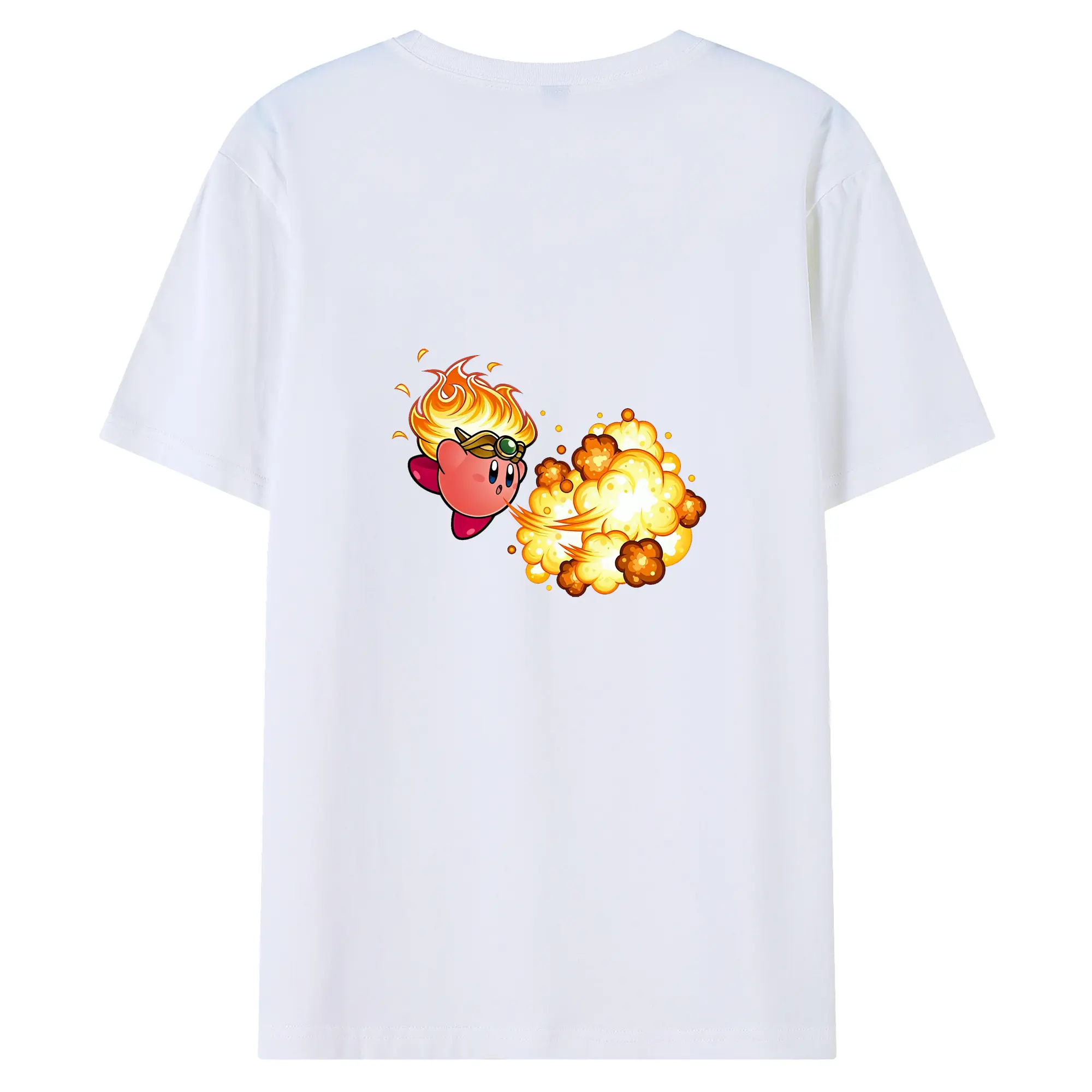 星のカービィ グッズ カービィ - 綿100％ 半袖Tシャツ ・ バックプリント ・ 快適 通気性 ・ 日常使い 散歩 スポーツ用