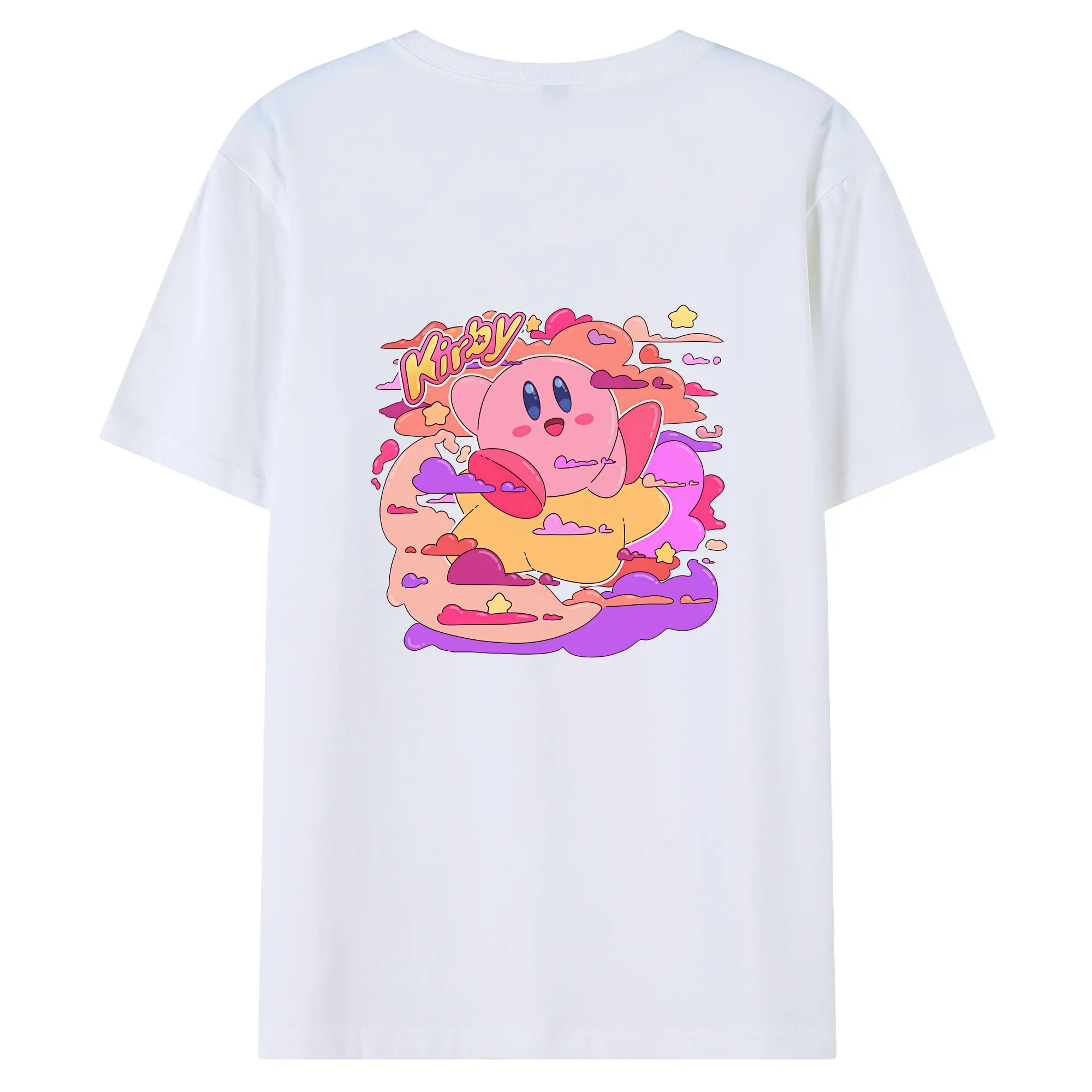 星のカービィ グッズ カービィ - 綿100％ 半袖Tシャツ ・ バックプリント ・ 快適 通気性 ・ 日常使い 散歩 スポーツ用