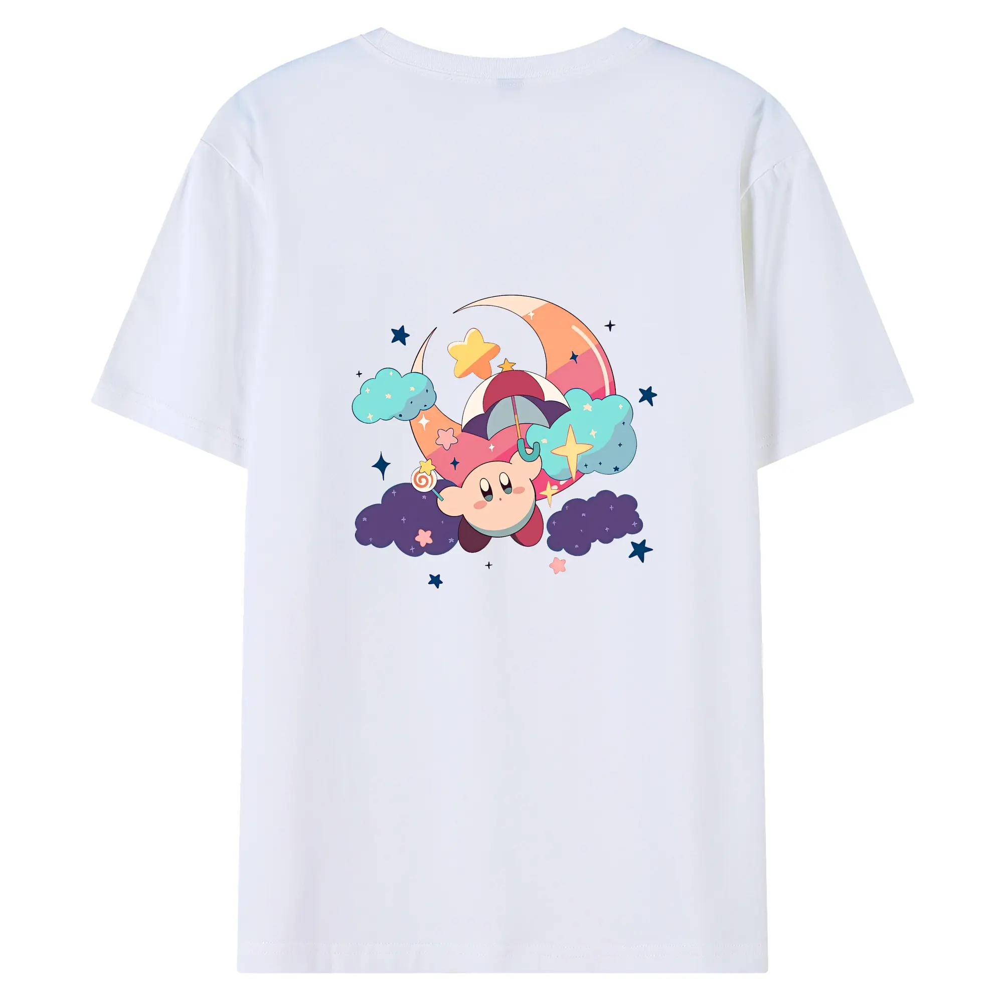 星のカービィ グッズ カービィ - 綿100％ 半袖Tシャツ ・ バックプリント ・ 快適 通気性 ・ 日常使い 散歩 スポーツ用