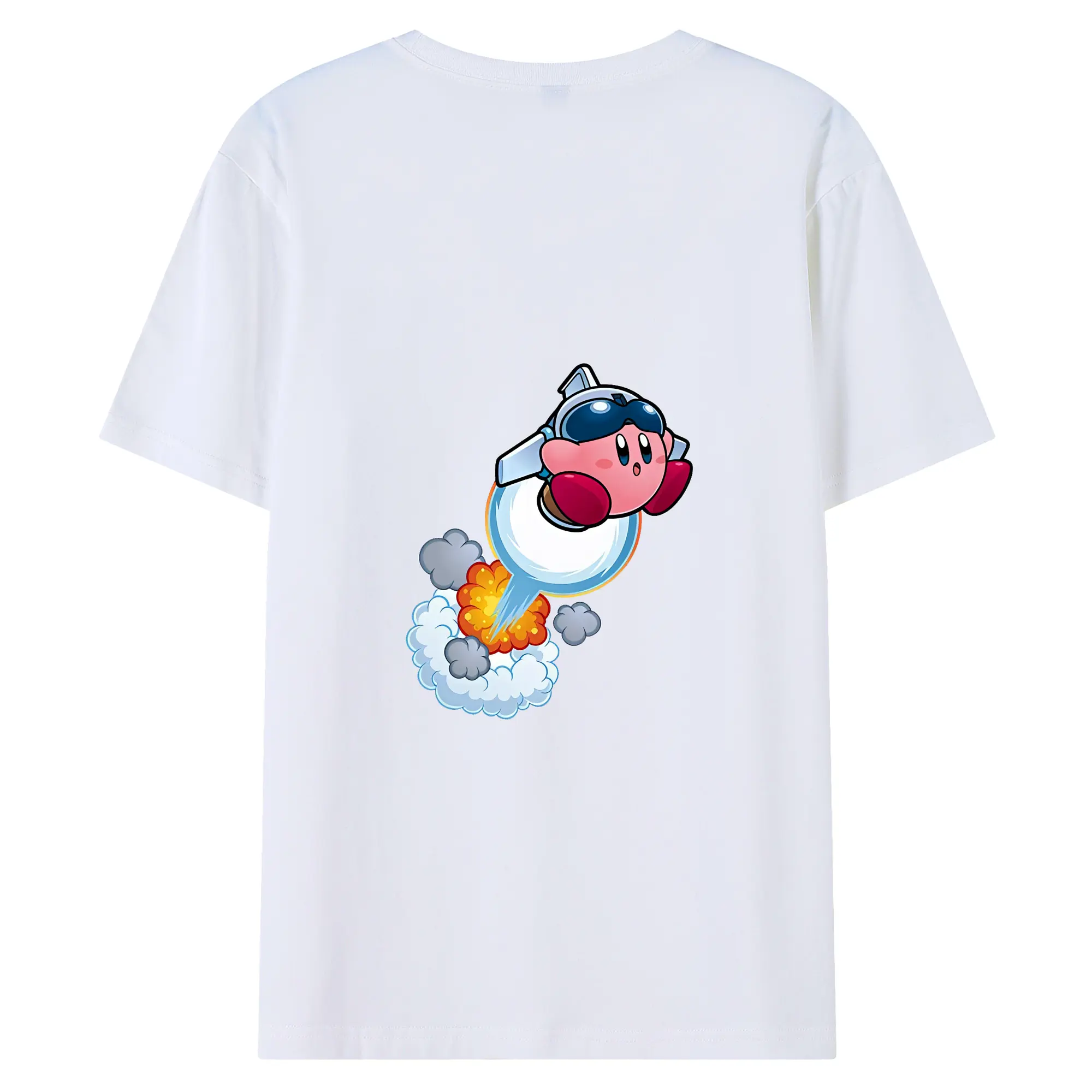 星のカービィ グッズ カービィ - 綿100％ 半袖Tシャツ ・ バックプリント ・ 快適 通気性 ・ 日常使い 散歩 スポーツ用