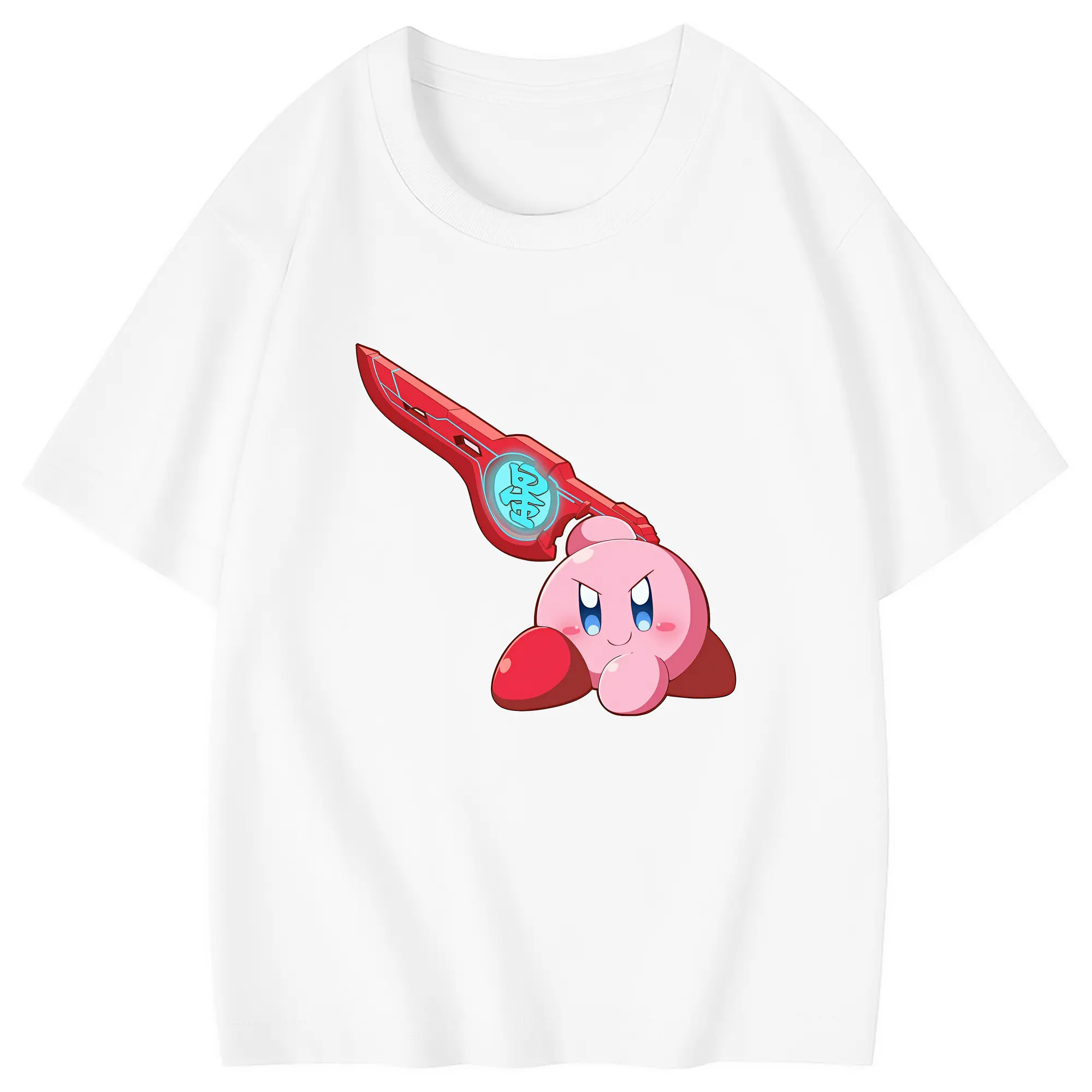 星のカービィ グッズ カービィ - 綿100％ キッズTシャツ ・ フロントプリント ・ 快適 通気性 ・ スポーツ カジュアル 散歩用