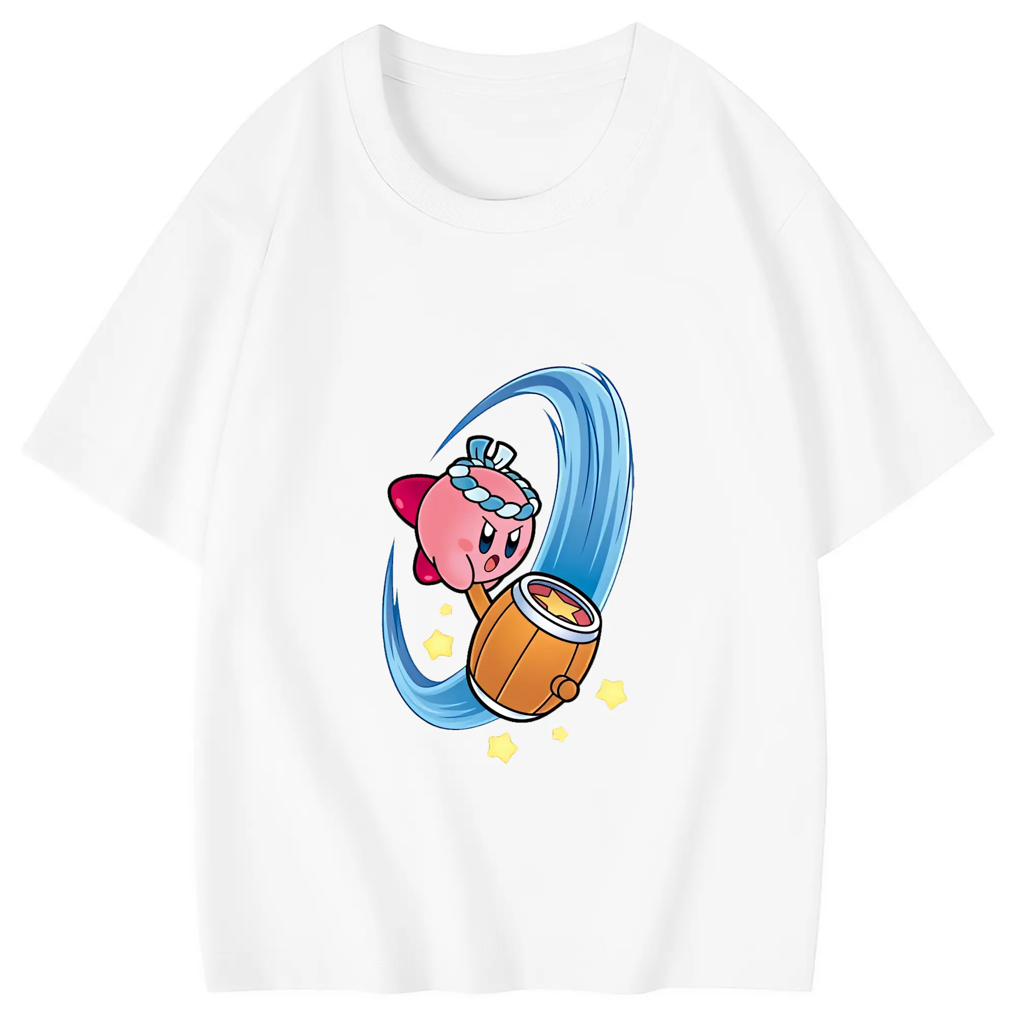 星のカービィ グッズ カービィ - 綿100％ キッズTシャツ ・ フロントプリント ・ 快適 通気性 ・ スポーツ カジュアル 散歩用