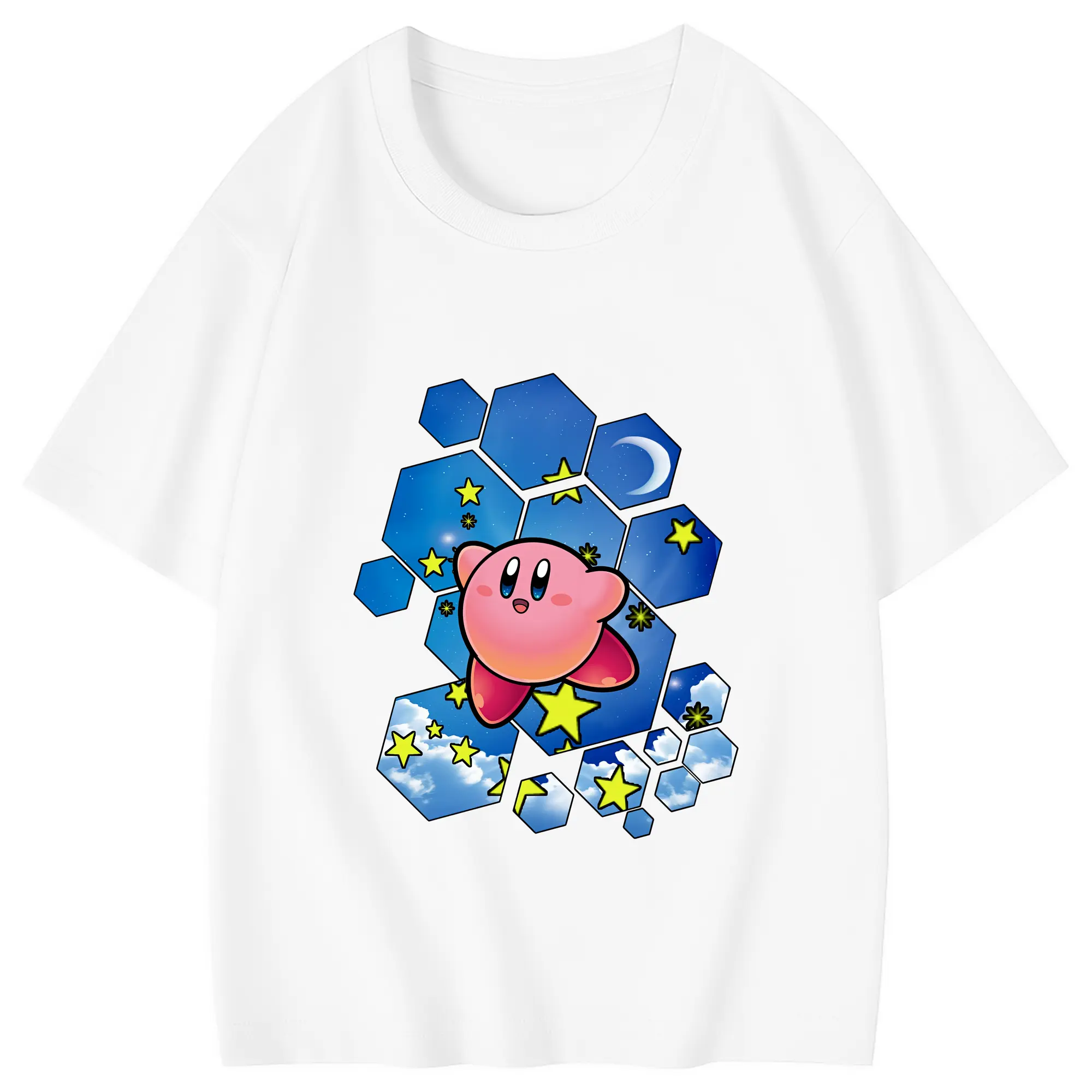 星のカービィ グッズ カービィ - 綿100％ キッズTシャツ ・ フロントプリント ・ 快適 通気性 ・ スポーツ カジュアル 散歩用