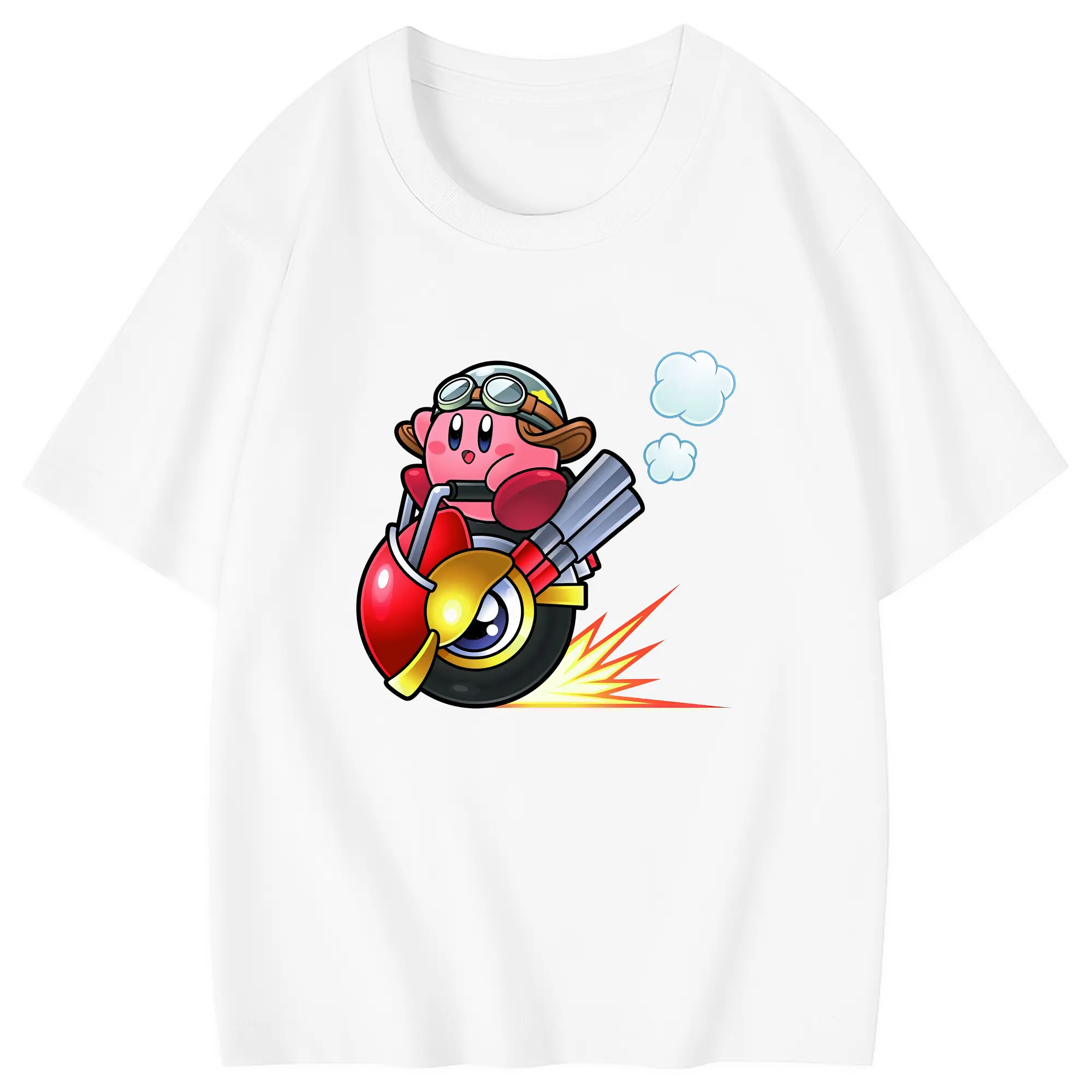 星のカービィ グッズ カービィ - 綿100％ キッズTシャツ ・ フロントプリント ・ 快適 通気性 ・ スポーツ カジュアル 散歩用