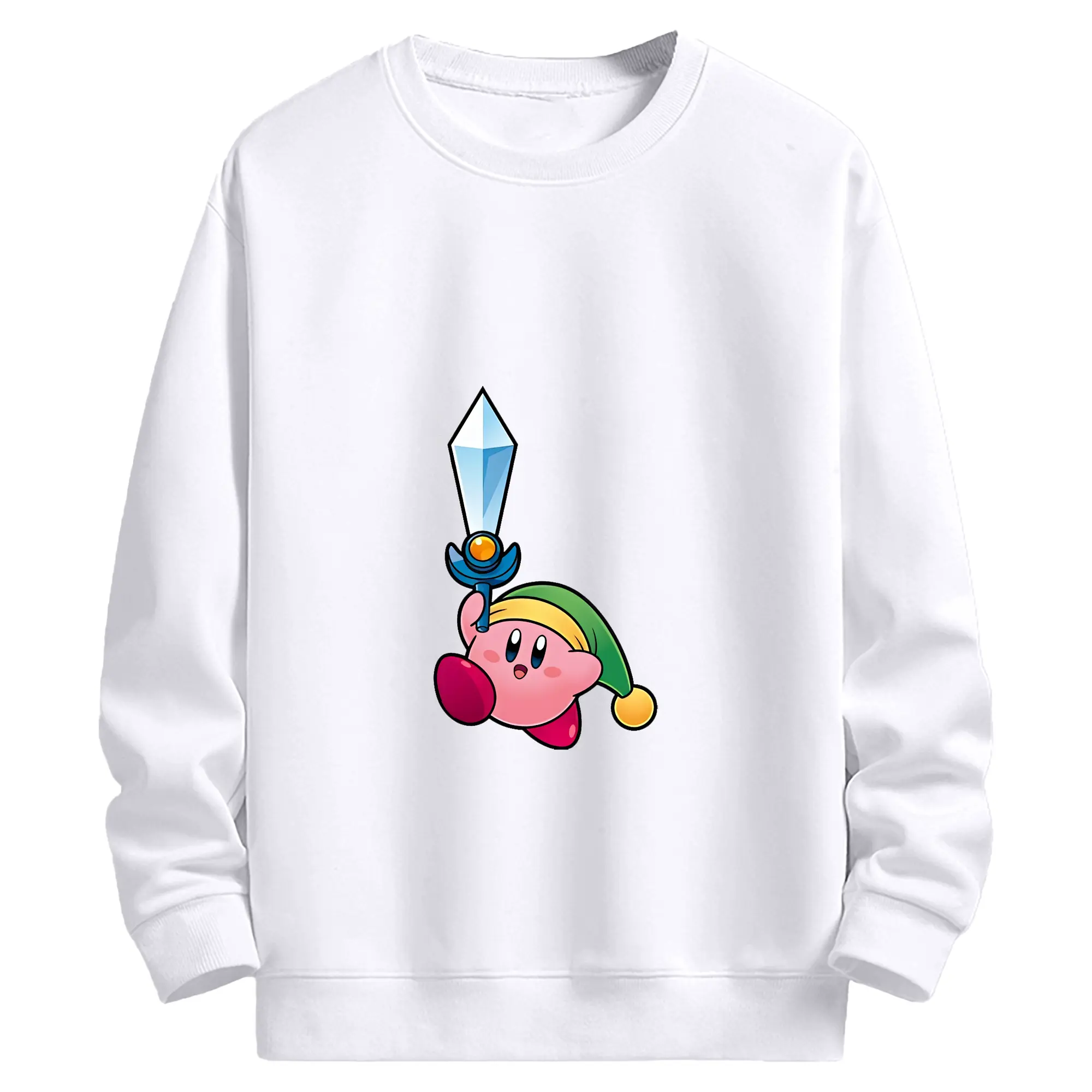 星のカービィ グッズ カービィ - 高品質 クルーネック スウェット ・ コットン59％ ポリエステル41％ ・ ユニセックス 長袖 トレーナー ・ カジュアル デイリー スポーツ 散歩用