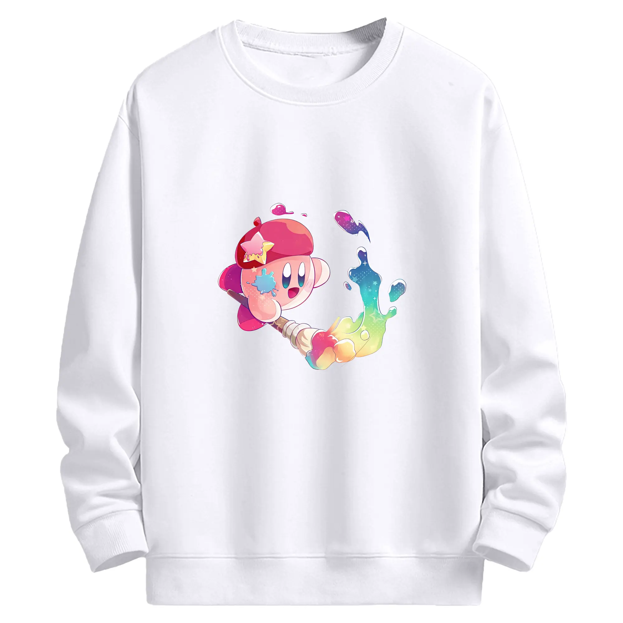 星のカービィ グッズ カービィ - 高品質 クルーネック スウェット ・ コットン59％ ポリエステル41％ ・ ユニセックス 長袖 トレーナー ・ カジュアル デイリー スポーツ 散歩用