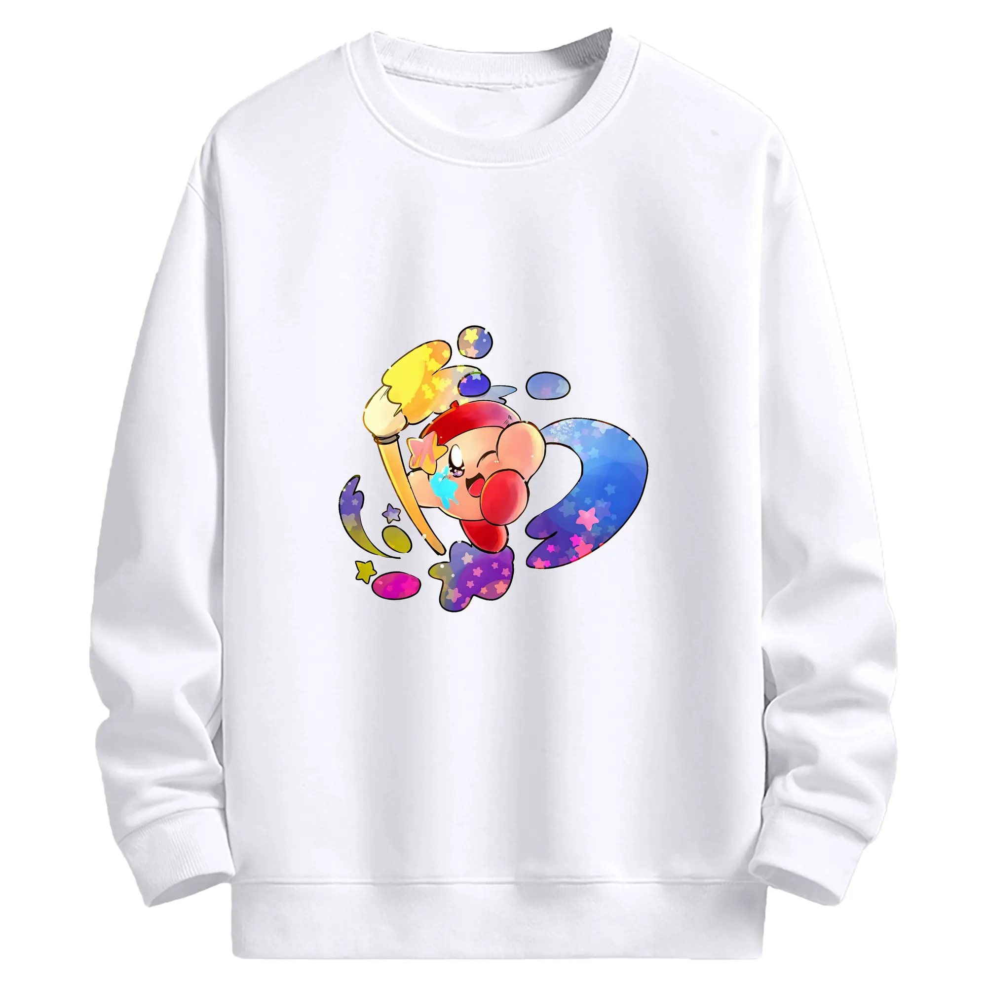星のカービィ グッズ カービィ - 高品質 クルーネック スウェット ・ コットン59％ ポリエステル41％ ・ ユニセックス 長袖 トレーナー ・ カジュアル デイリー スポーツ 散歩用