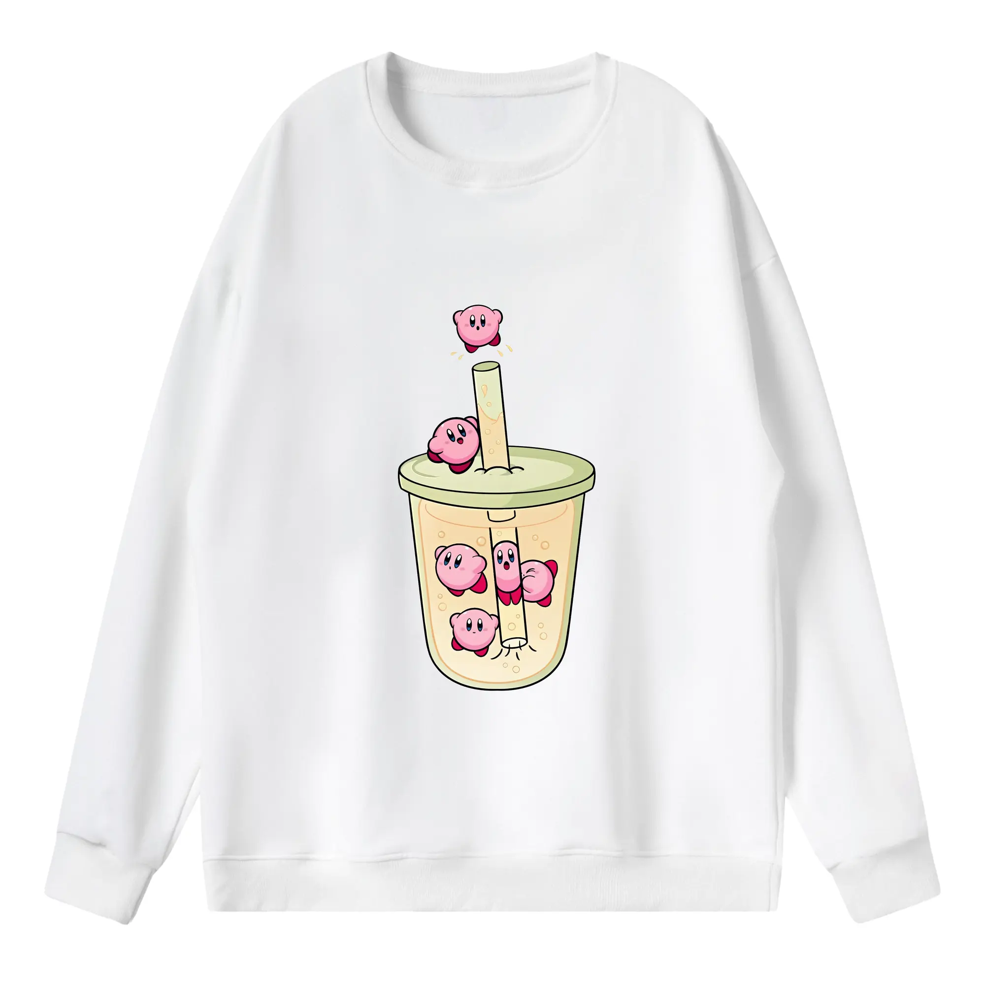 星のカービィ グッズ カービィ - 薄手 クルーネック スウェット 裏毛260g · ポリエステル 春秋向け カジュアル 男女兼用 · トレーナー デイリー スポーツ 散歩に最適