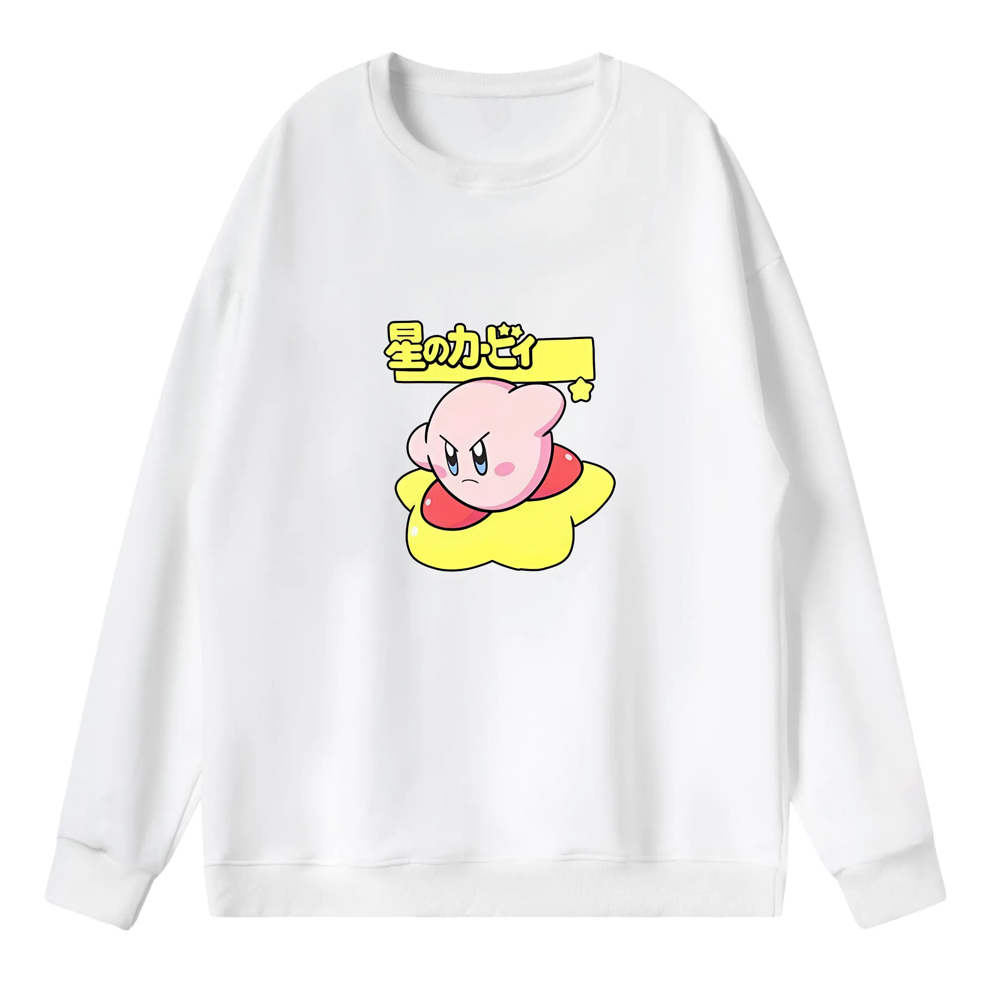 星のカービィ グッズ カービィ - 薄手 クルーネック スウェット 裏毛260g · ポリエステル 春秋向け カジュアル 男女兼用 · トレーナー デイリー スポーツ 散歩に最適