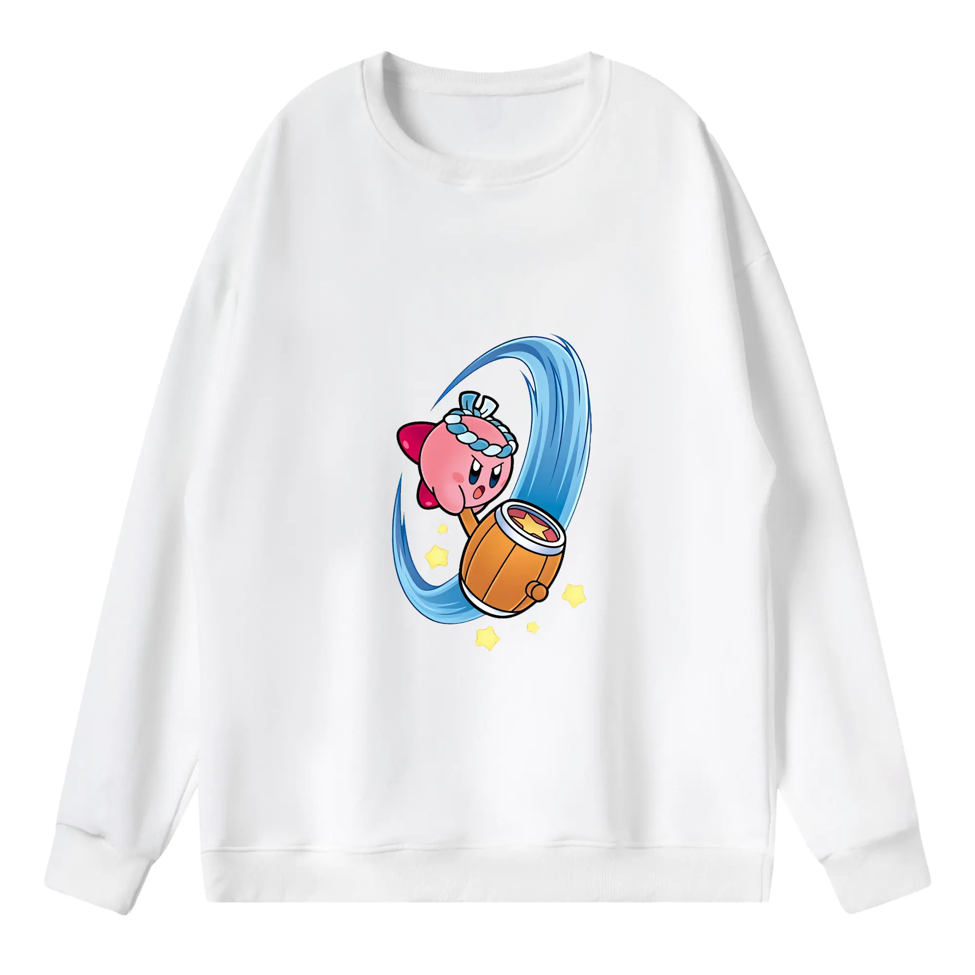 星のカービィ グッズ カービィ - 薄手 クルーネック スウェット 裏毛260g · ポリエステル 春秋向け カジュアル 男女兼用 · トレーナー デイリー スポーツ 散歩に最適