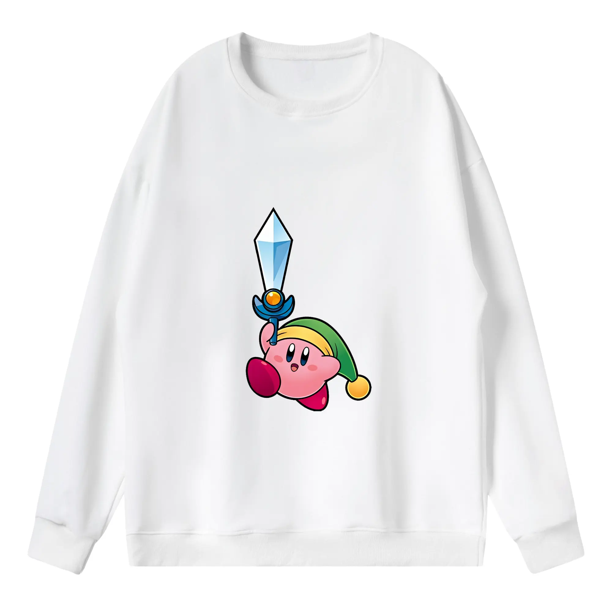 星のカービィ グッズ カービィ - 薄手 クルーネック スウェット 裏毛260g · ポリエステル 春秋向け カジュアル 男女兼用 · トレーナー デイリー スポーツ 散歩に最適