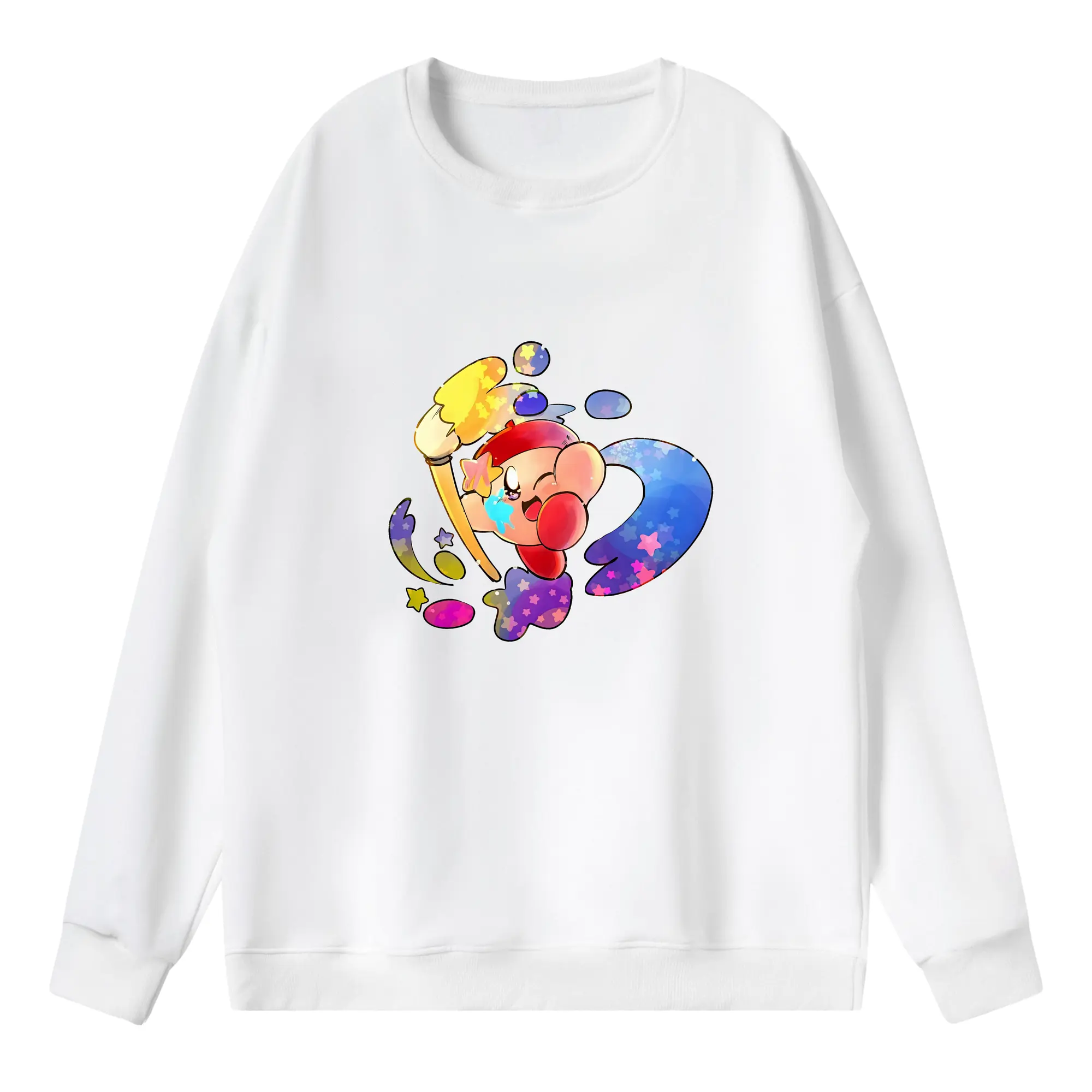 星のカービィ グッズ カービィ - 薄手 クルーネック スウェット 裏毛260g · ポリエステル 春秋向け カジュアル 男女兼用 · トレーナー デイリー スポーツ 散歩に最適