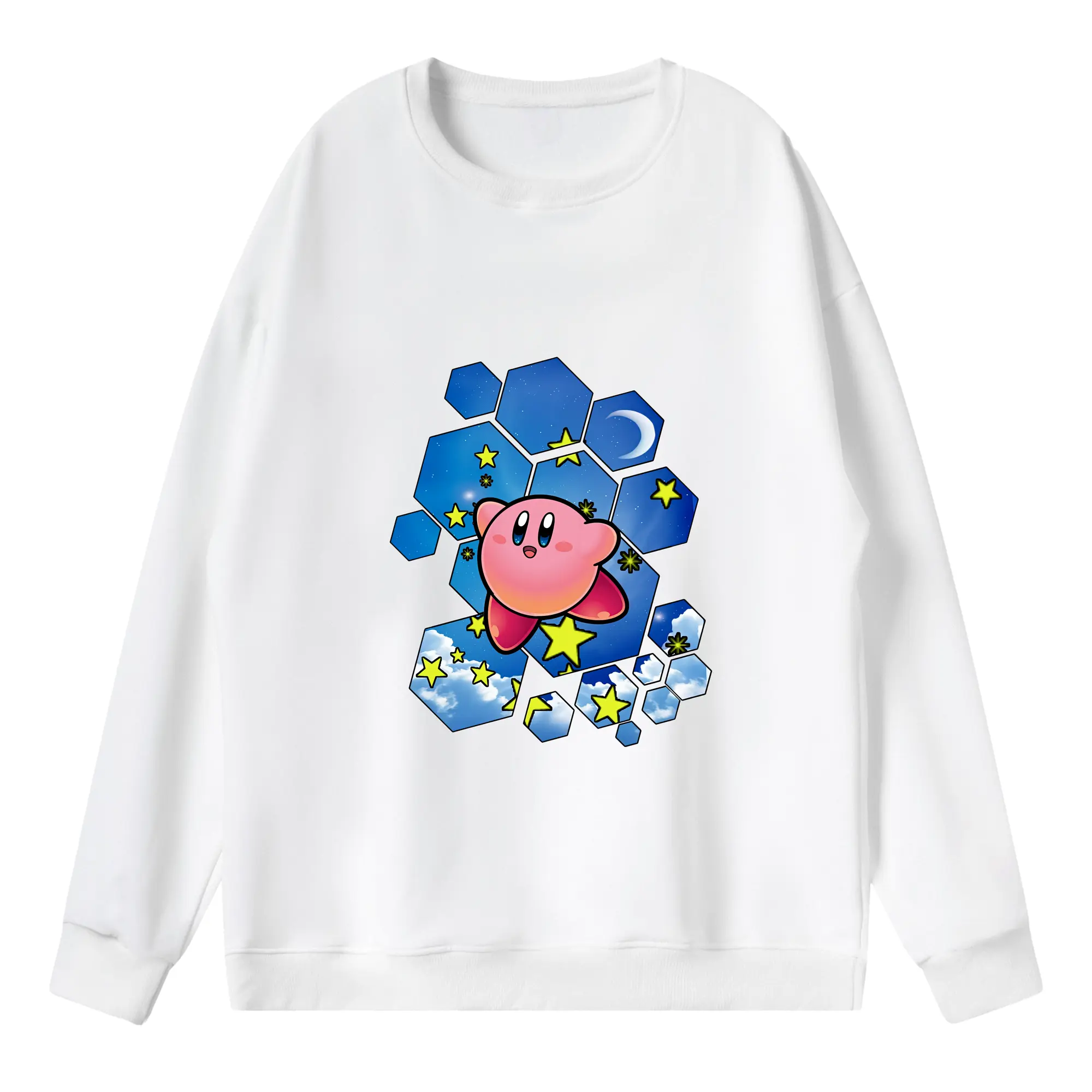 星のカービィ グッズ カービィ - 薄手 クルーネック スウェット 裏毛260g · ポリエステル 春秋向け カジュアル 男女兼用 · トレーナー デイリー スポーツ 散歩に最適