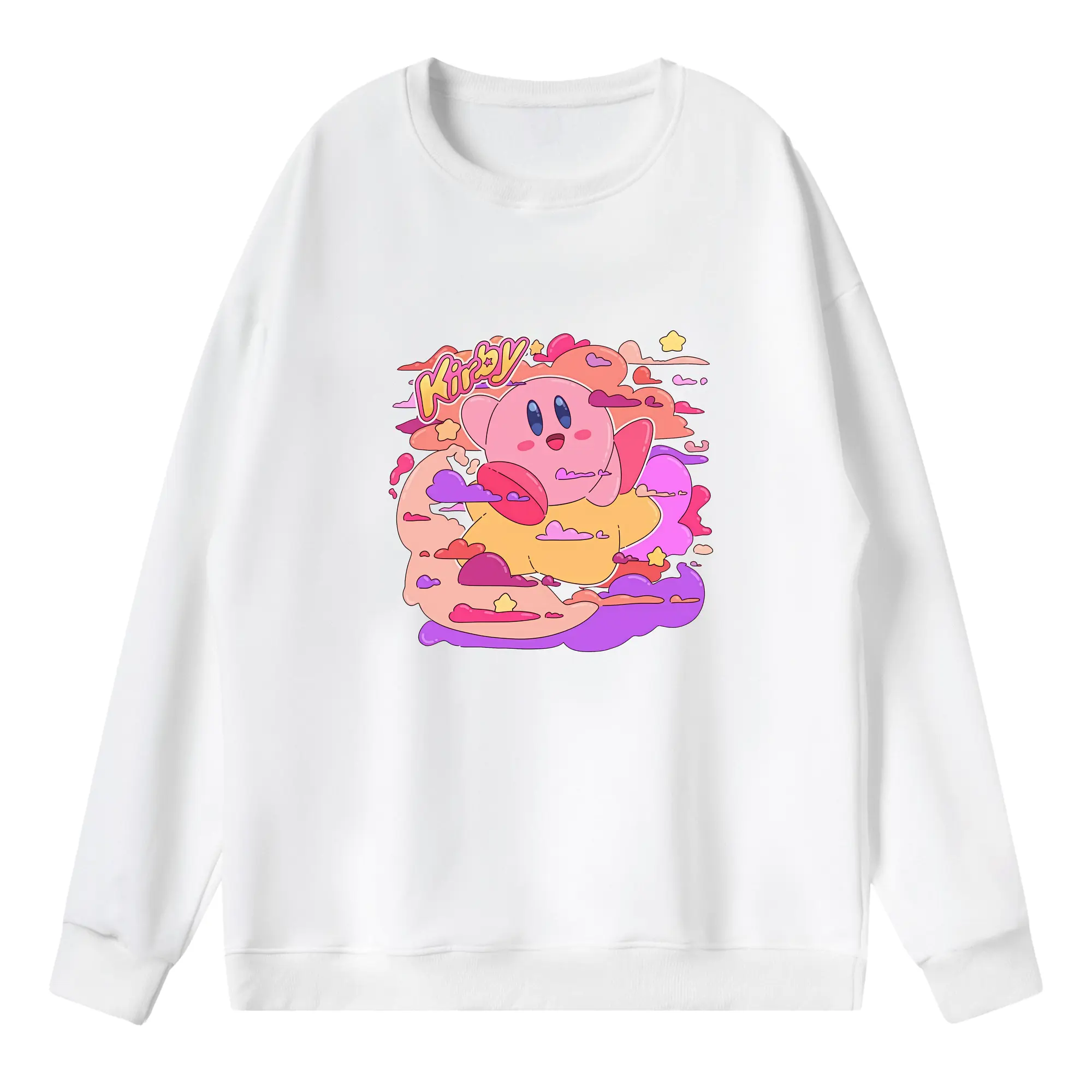 星のカービィ グッズ カービィ - 薄手 クルーネック スウェット 裏毛260g · ポリエステル 春秋向け カジュアル 男女兼用 · トレーナー デイリー スポーツ 散歩に最適