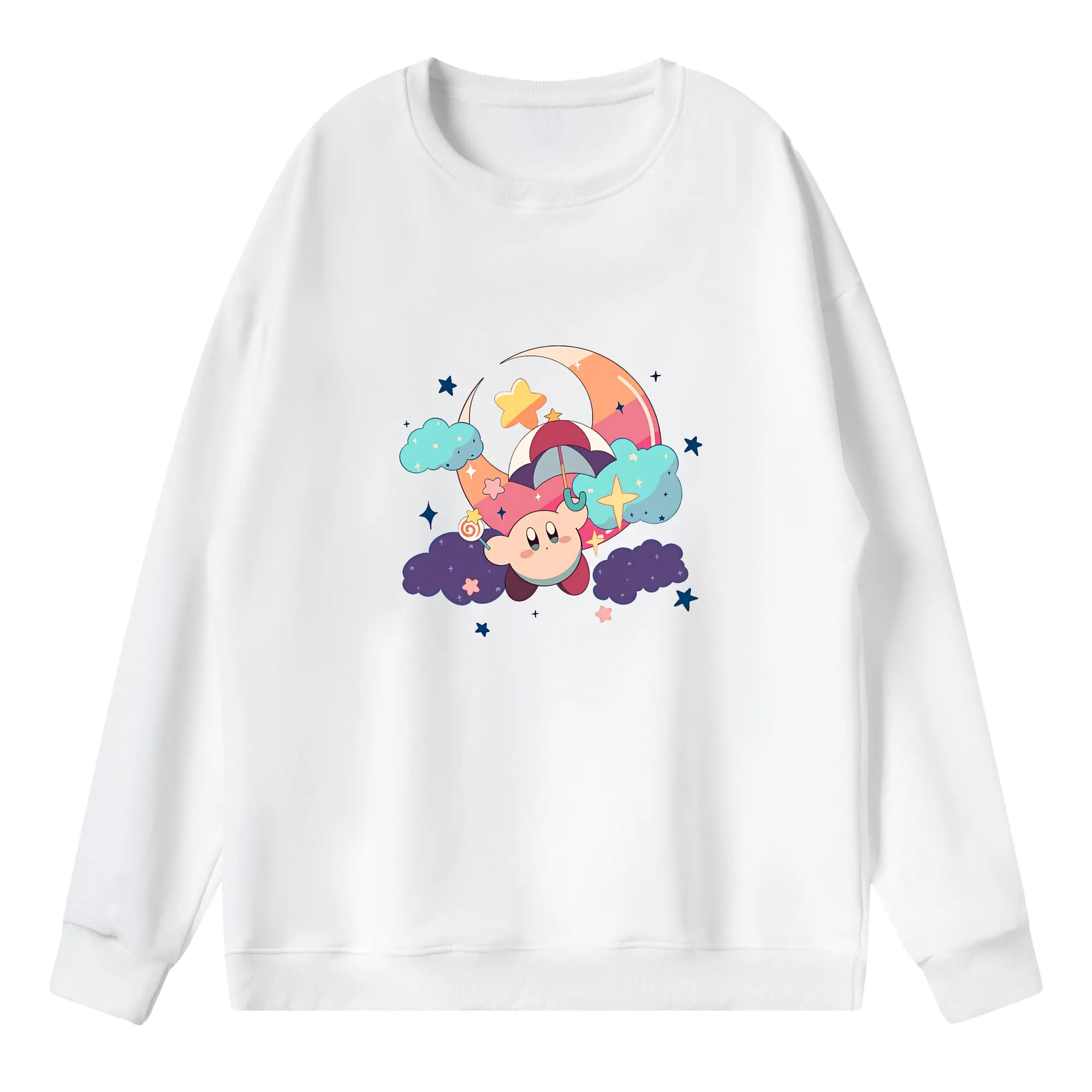 星のカービィ グッズ カービィ - 薄手 クルーネック スウェット 裏毛260g · ポリエステル 春秋向け カジュアル 男女兼用 · トレーナー デイリー スポーツ 散歩に最適