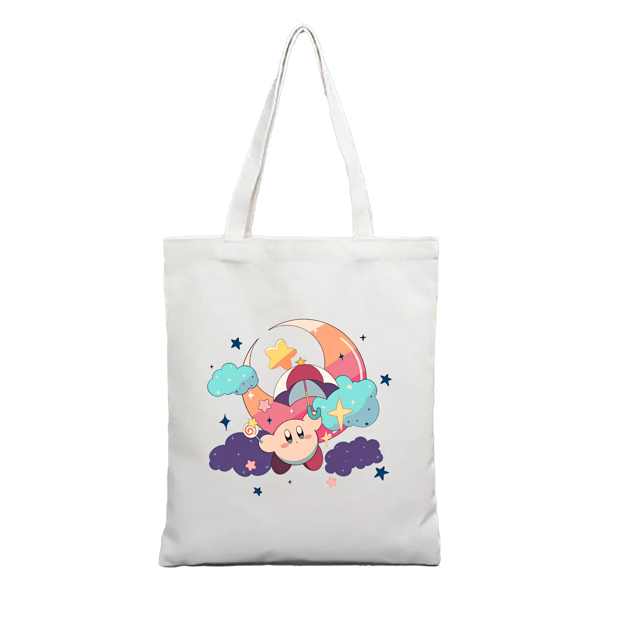 星のカービィ グッズ カービィ - 縦型キャンバス手提げバッグ（トートバッグ） ・ キャンバス素材 ・ ショッピング用 ・ 軽量 丈夫 お手入れ簡単