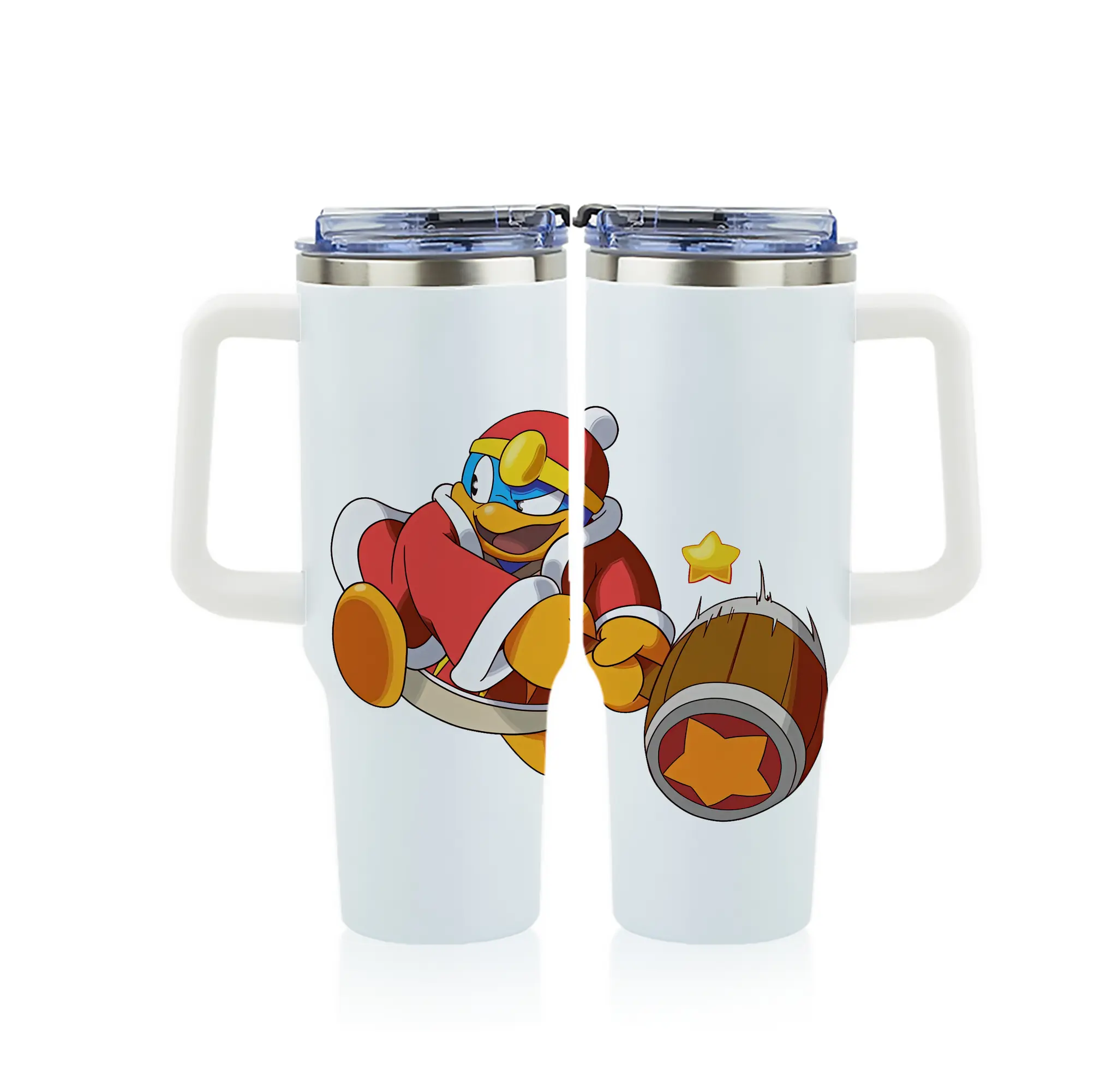 星のカービィ グッズ デデデ大王 - 1200mL フルプリント車用タンブラー ・ 304ステンレス 内側 ・ 201ステンレス 外側 ・ 保温 保冷 ・ 通勤 ドライブ アウトドア用