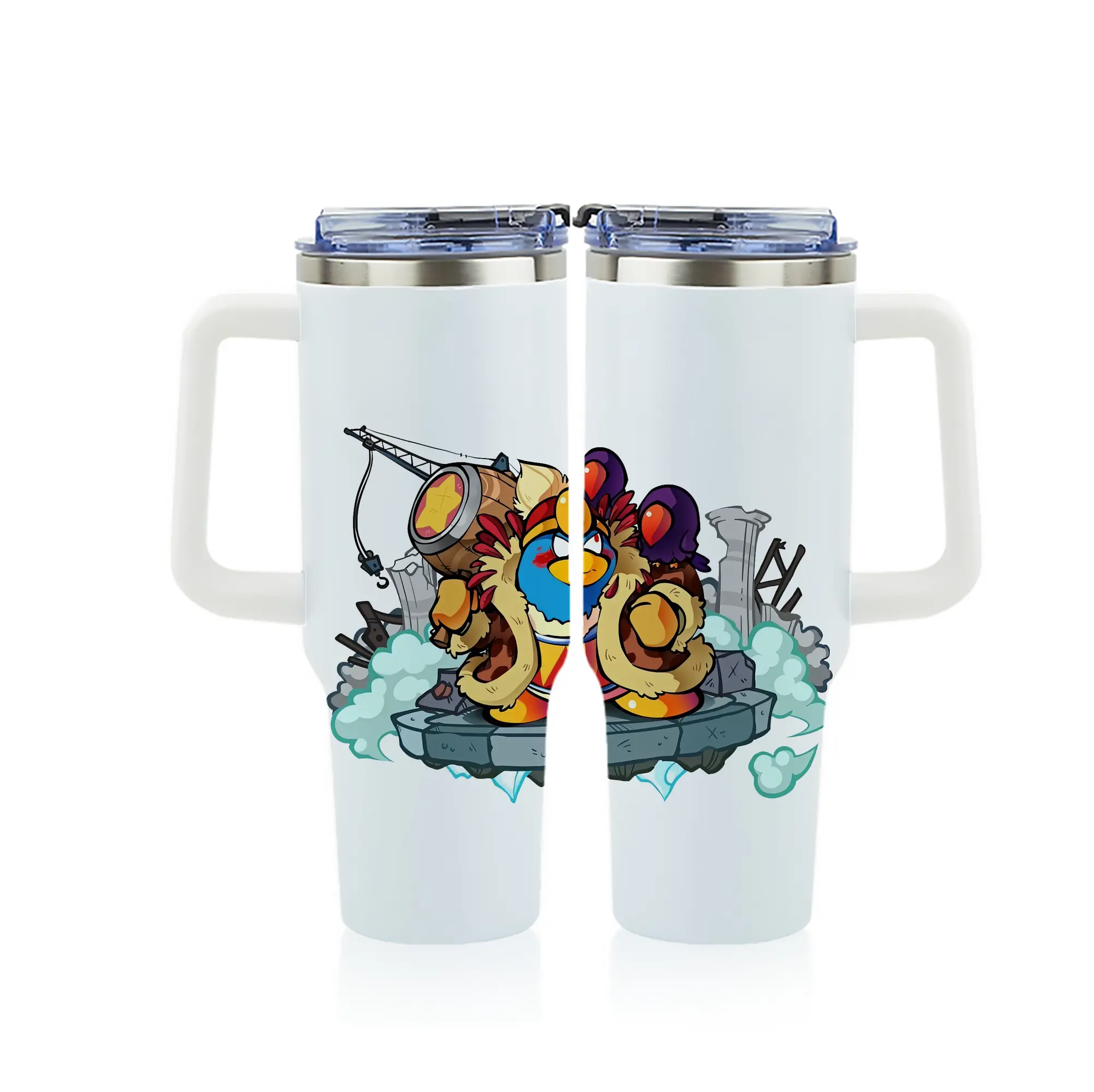 星のカービィ グッズ デデデ大王 - 1200mL フルプリント車用タンブラー ・ 304ステンレス 内側 ・ 201ステンレス 外側 ・ 保温 保冷 ・ 通勤 ドライブ アウトドア用