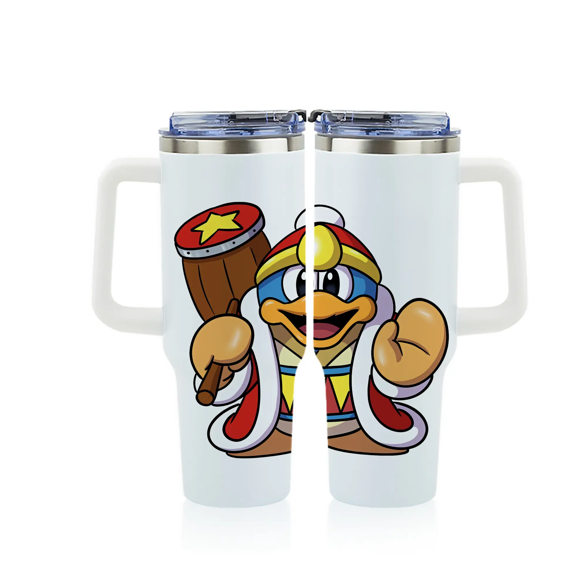 星のカービィ グッズ デデデ大王 - 1200mL フルプリント車用タンブラー ・ 304ステンレス 内側 ・ 201ステンレス 外側 ・ 保温 保冷 ・ 通勤 ドライブ アウトドア用