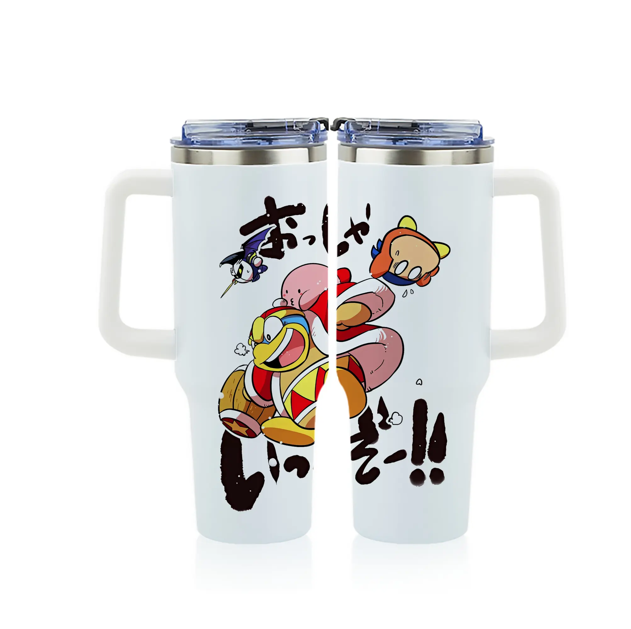 星のカービィ グッズ デデデ大王 - 1200mL フルプリント車用タンブラー ・ 304ステンレス 内側 ・ 201ステンレス 外側 ・ 保温 保冷 ・ 通勤 ドライブ アウトドア用