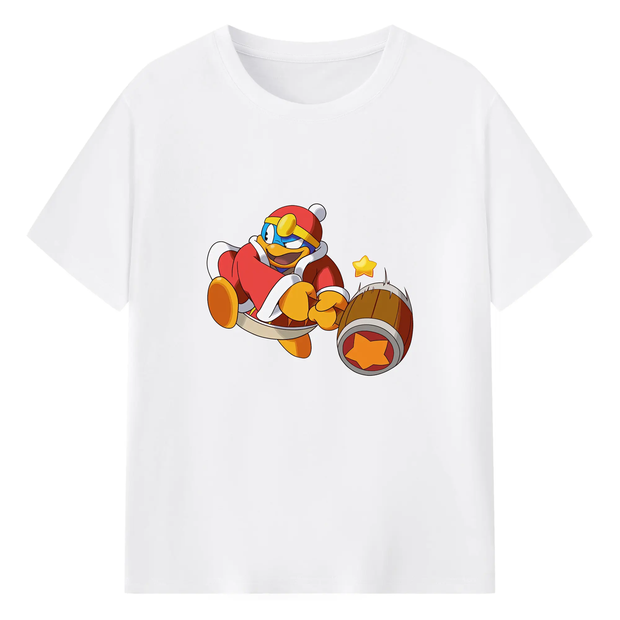 星のカービィ グッズ デデデ大王 - 綿100％ 半袖Tシャツ ・ フロントプリント ・ 快適 通気性 ・ 日常使い 散歩 スポーツ用